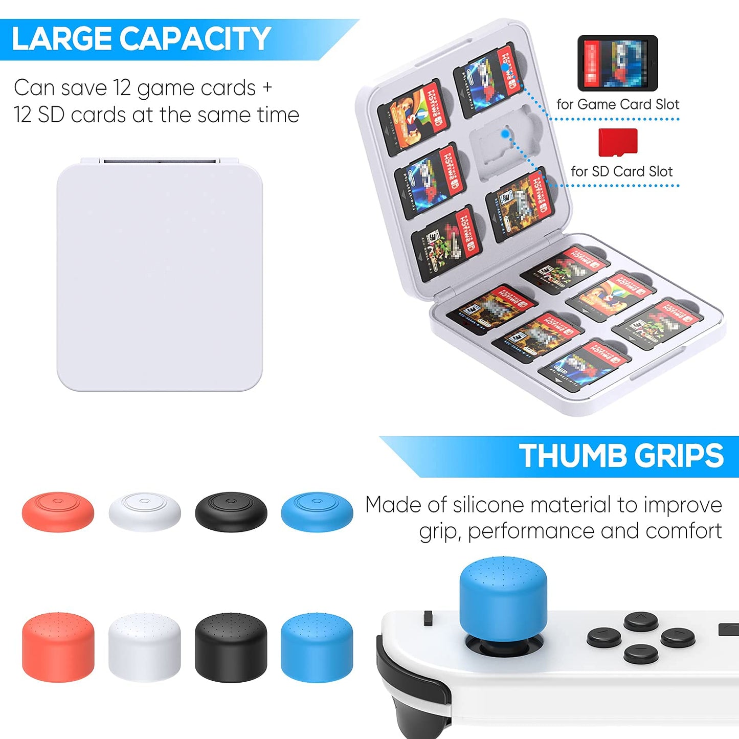 Accessory compatible with Nintendo Switch OLED model, carrying case, dock charger for controllers, adjustable game stand, screen protector, protective case, game cartridge.