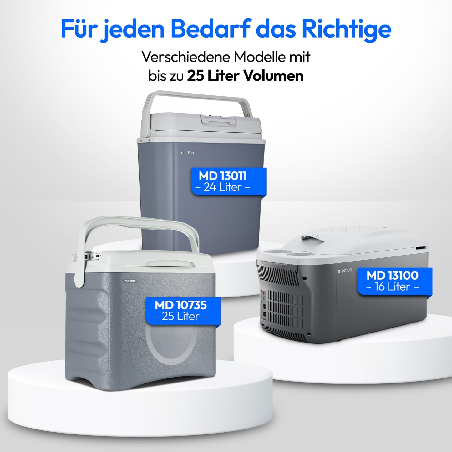 MEDION mobile electric cooler box 2in1 cooling and warming (24 liters, thermo-electric, mini fridge, 3in1 connection 5V USB, 12V & 230V, for car, motorhome, camping, garden, pool, MD13011)
