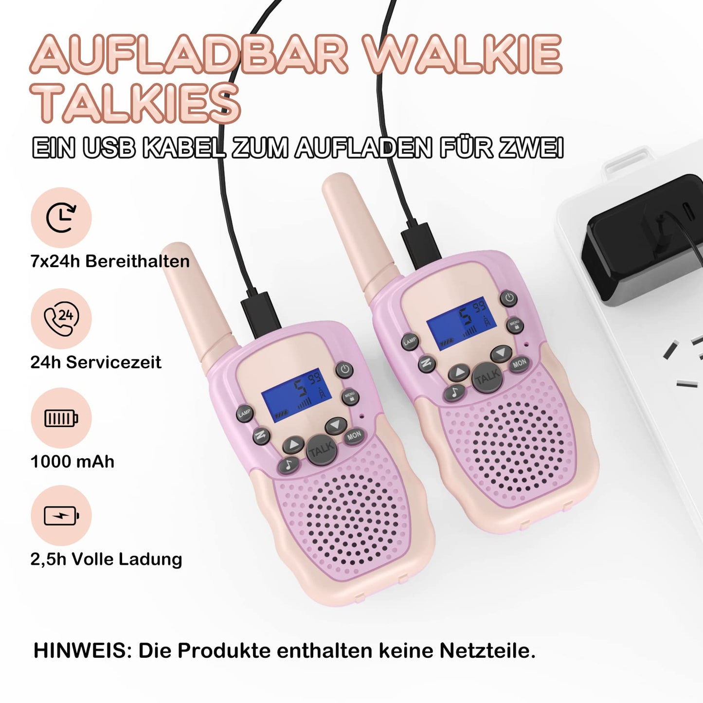 Toys for 3-12 year old boys and girls, Bakoherp walkie talkies for kids rechargeable with 8 channels, children's walkie talkie rechargeable with VOX function & keypad lock for adventures, camping, hiking.