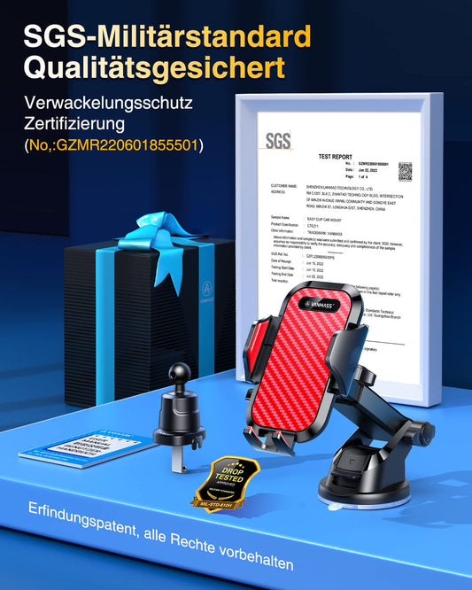 VANMASS Car Phone Holder Upgraded Adjustable Car Phone Mount Vent & Suction Cup Military Standard Smartphone Mount for iPhone 15 Samsung Huawei Mate 60 pro etc.