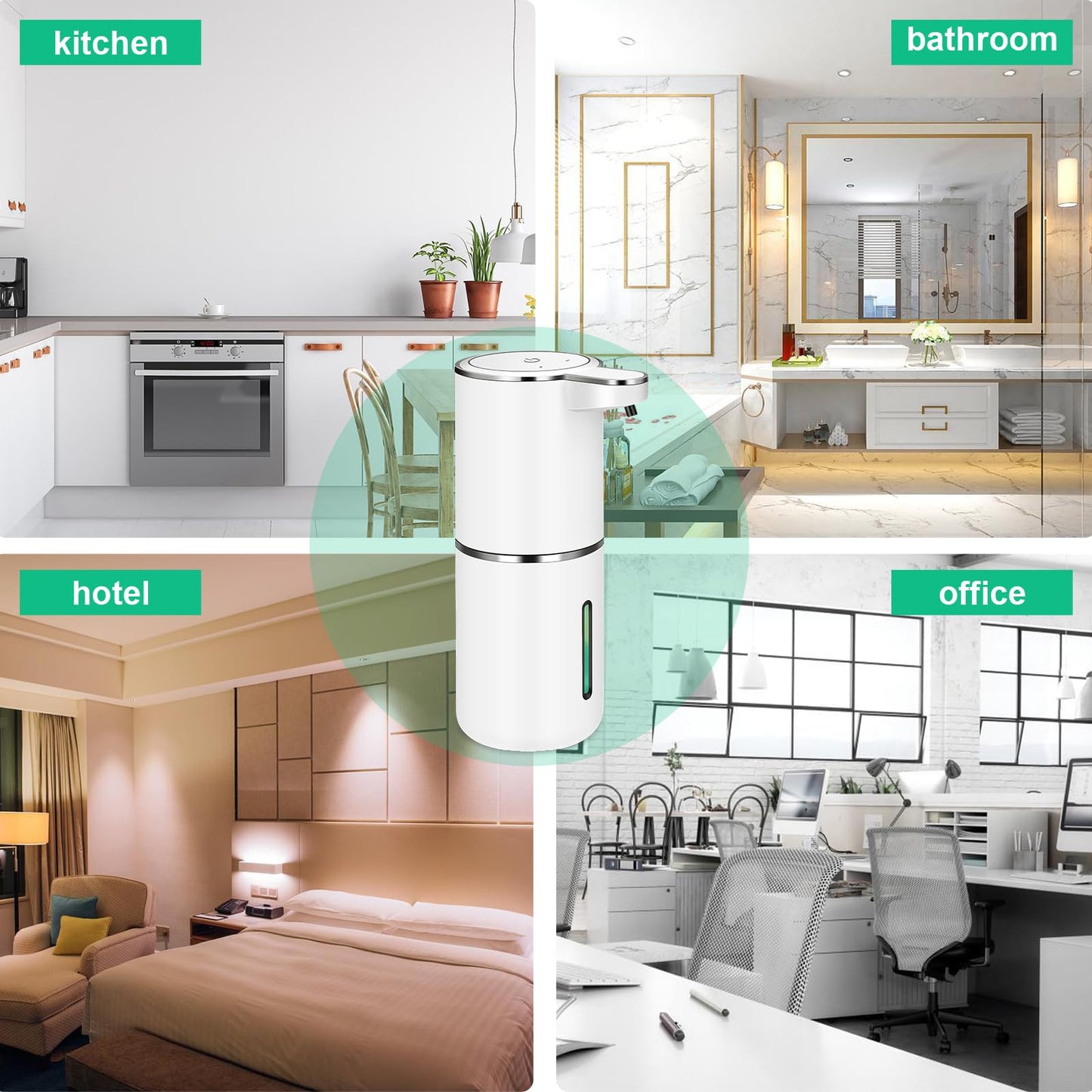 Automatic Soap Dispenser - P11 Electric Soap Dispenser with Sensor, Automatic Soap Dispenser with 4-step setting, Battery level display, Wall-mounted Soap Dispenser for Bathroom kitchen (Gel)