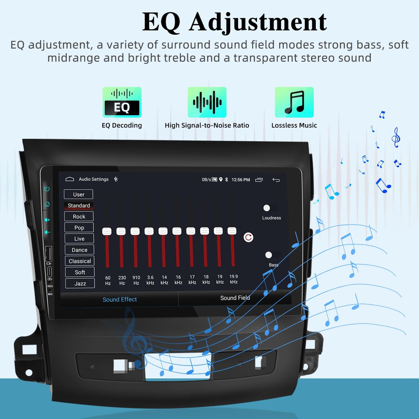 2+64G Android car radio for Mitsubishi Outlander 2/Peugeot 4007/Citroen C-Crosser 2008-2015 - 9 inch touchscreen car radio with Carplay & Android Auto - WiFi GPS Mirror Link