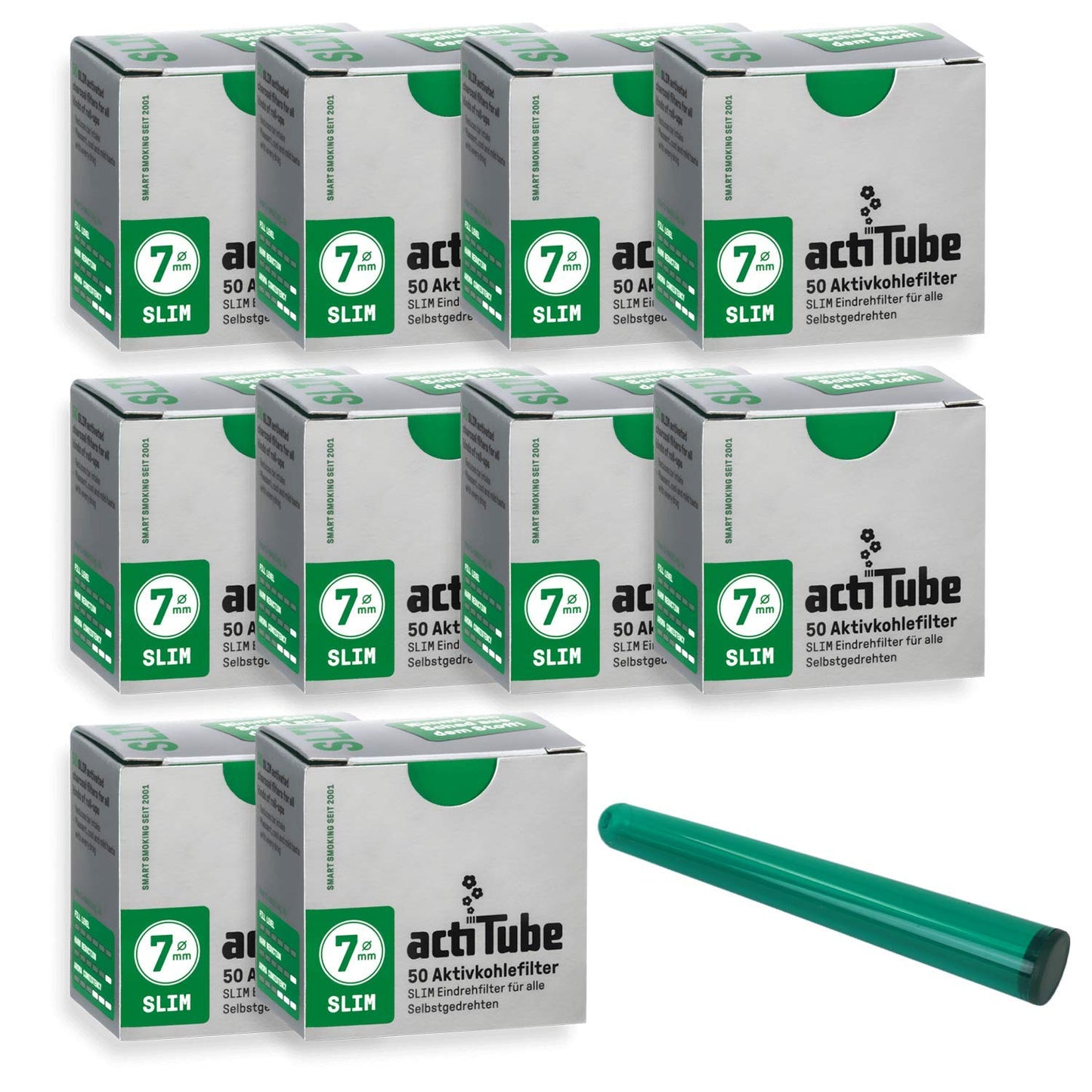 actiTube Slim-7mm-activated carbon filters 10 x 50 pack Filter 10x50 (500)