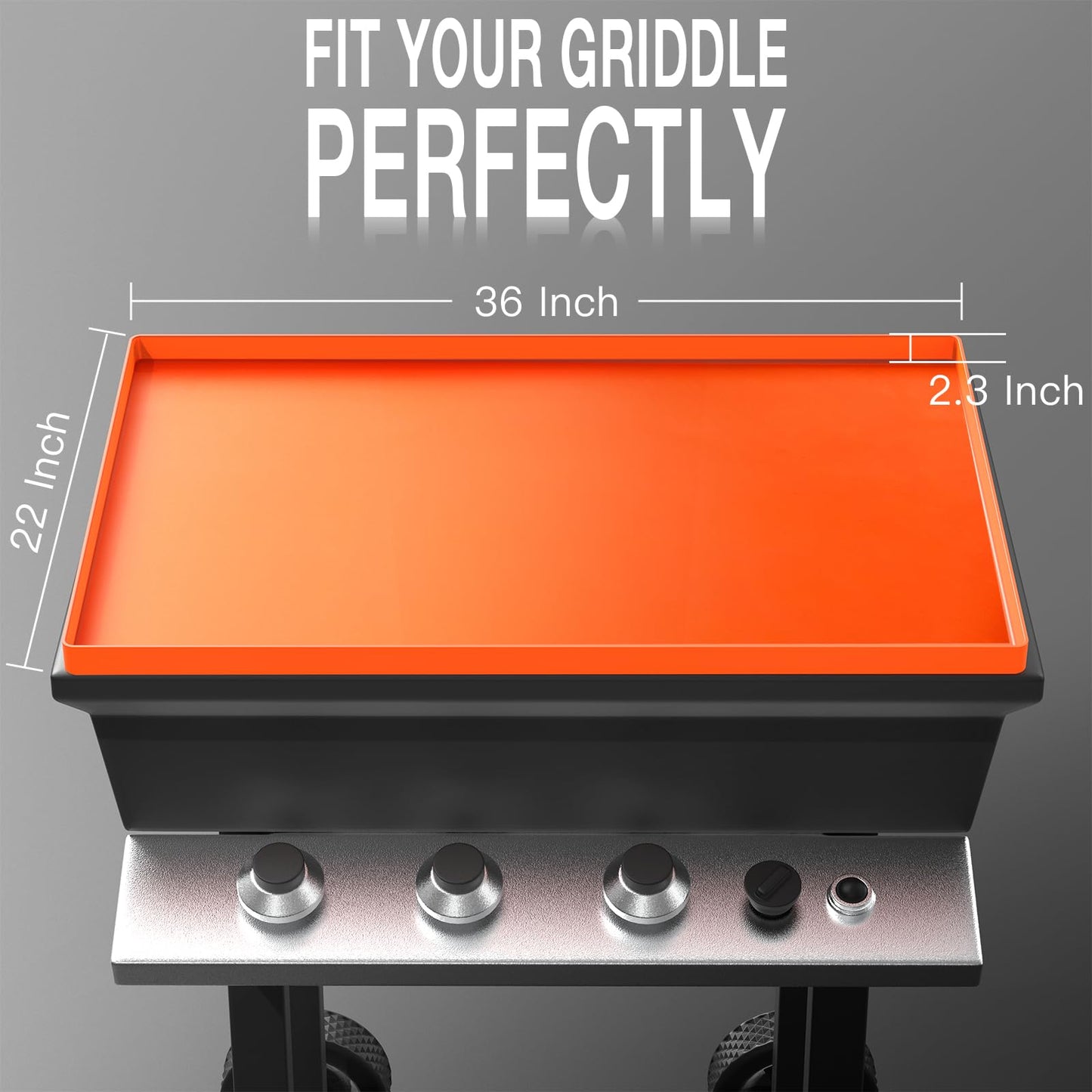 35.98 inch large grill mat for Blackstone griddle, silicone protective mat, durable, food-safe silicone grill cover for year-round cooking, protects grill from rodents, insects.