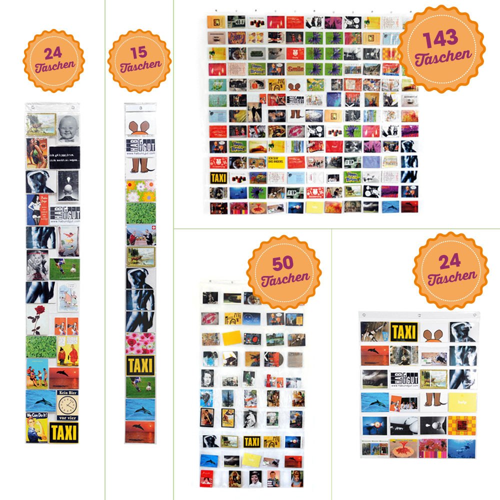 HAB & GUT -DV005- Shower Curtain/Picture Curtain with 143 Pockets 175 x 175cm Photo Curtain Pocket Curtain transparent