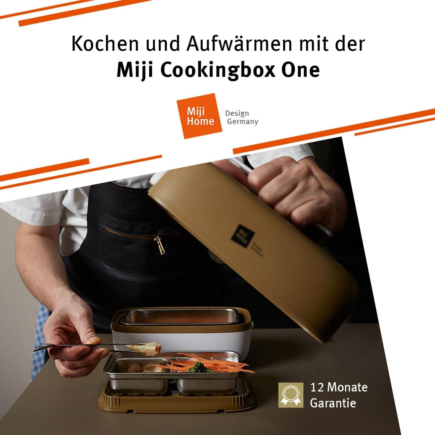 Miji Electric Lunchbox & Mini Camping Cooker 1L | 250W Steamer - quiet, odorless & compact for 1-2 servings