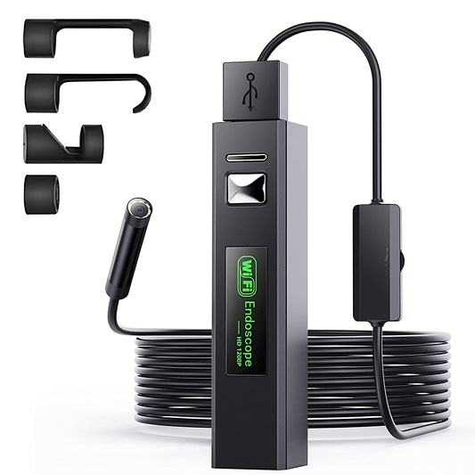 Retoo WiFi Endoscope Camera Mobile Endoscope Inspection Camera Pipe Camera 720P HD with LED Light for Android OS Windows Tablet PC IP67 Snake Camera Waterproof 5M