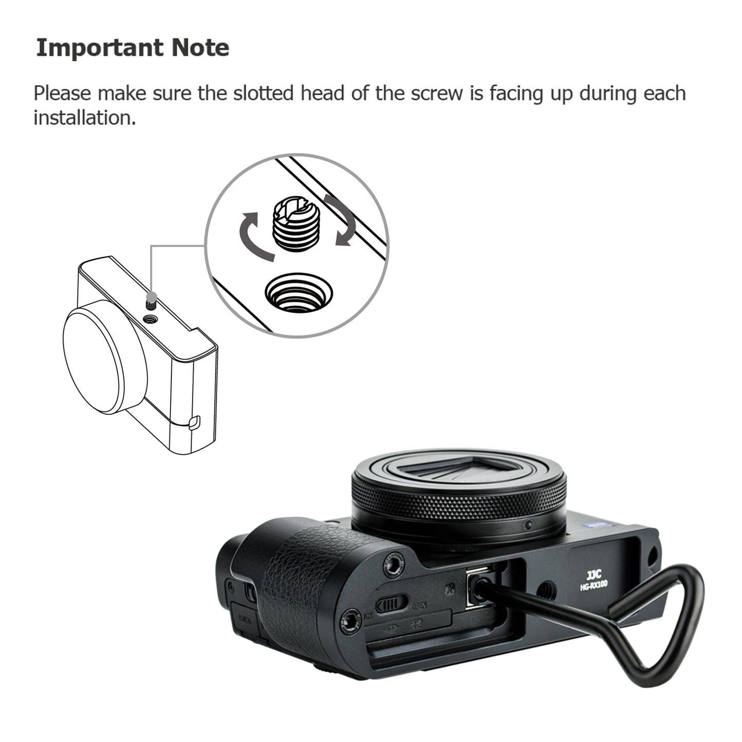 JJC Metal Hand Grip Secure grip for Sony RX100 VI VA V IV III II DSC-RX100VI RX100V RX100IV RX100III RX100II RX100 RX100M6 RX100M5A RX100M5 RX100M4 RX100M3 RX100M2 cameras