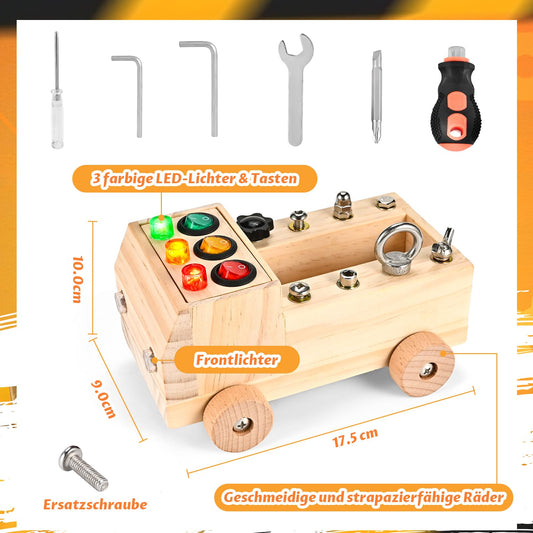 Wooden Montessori Screwdriver Board | Montessori screw board toy for ages 3, 4, 5 | Educational busy board | Motor skills activity board | Wooden toy for toddlers