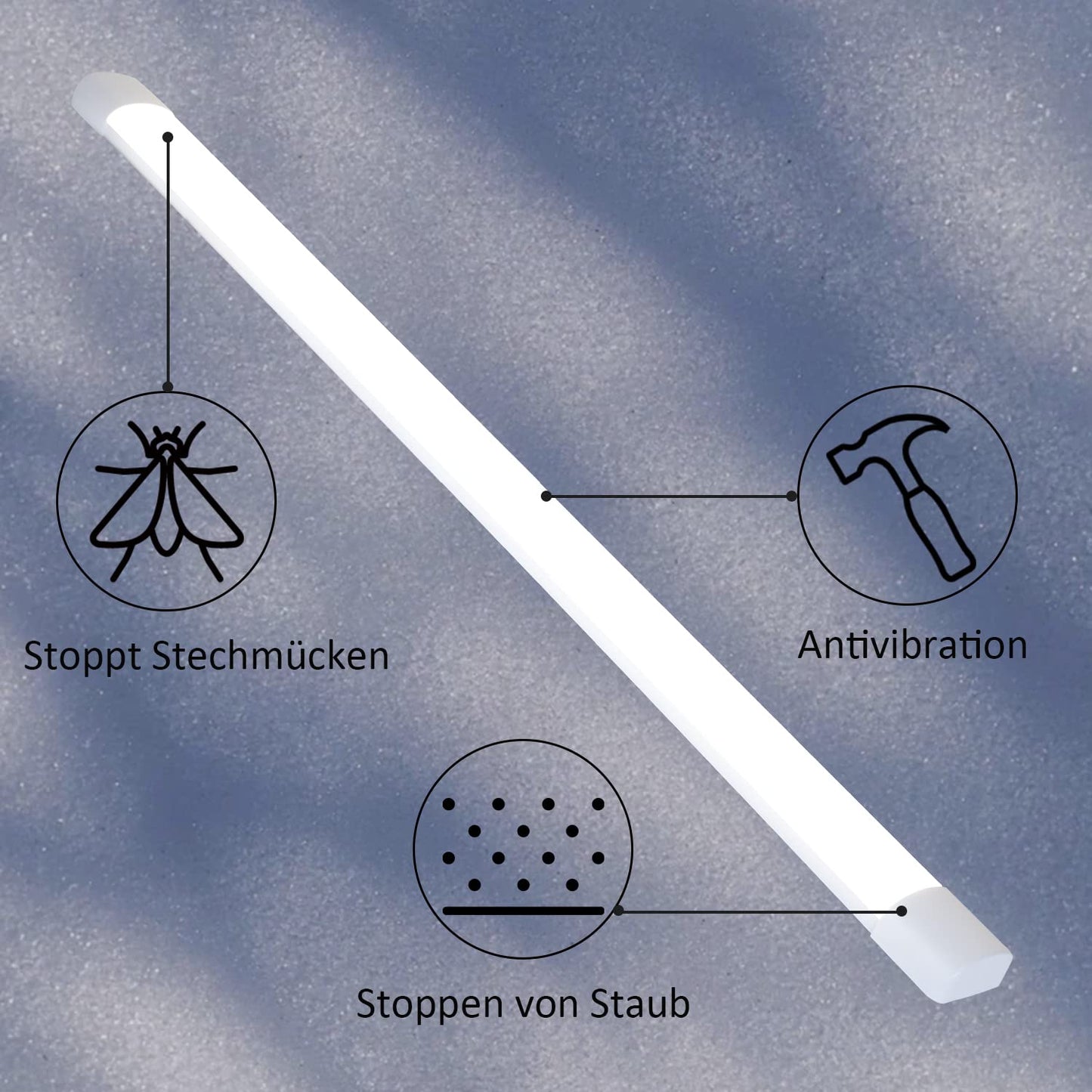 CBJKTX LED Ceiling Light 120CM Ceiling Lamp - 36W Workshop Lamp Basement Lamp Flat Neutral White 4000K Kitchen Lamp Energy Saving Tube Beam Angle 180° for Garage Kitchen Warehouse Office Basement