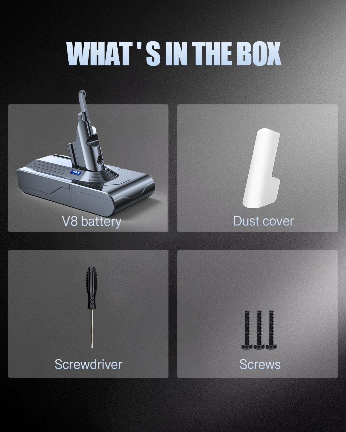 6000mAh battery compatible with Dyson V8 Absolute, Animal, Animal Exclusive, Fluffy, SV10
