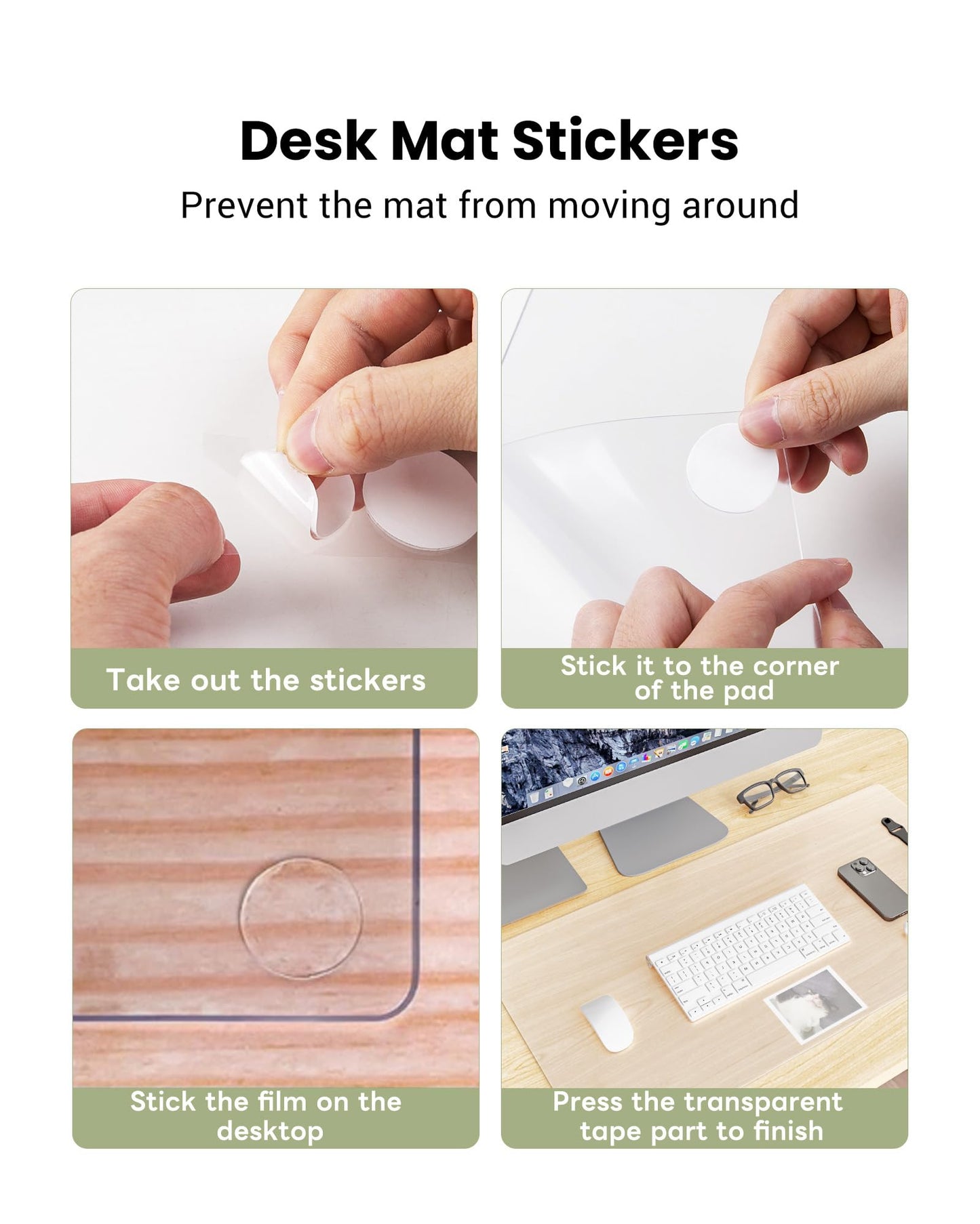 YSAGi Desk Pad Transparent, Clear Large Mouse Pad, Waterproof Desk Mat Writing Pad Clear, Table Protector Pad Desk Accessory for Office & Home (80 x 50 cm)
