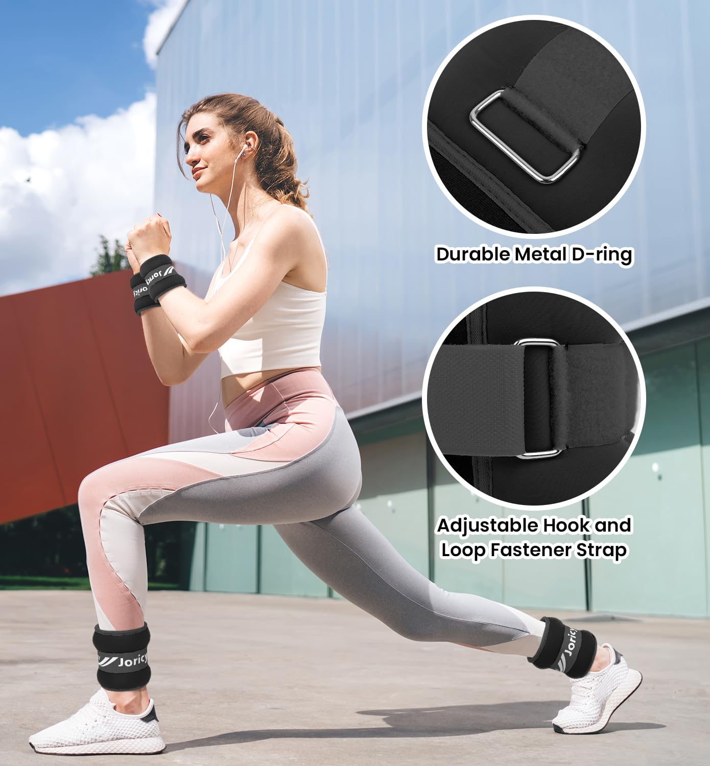 Ankle weights, weight cuffs for men and women 2 kg 1 pair foot weights weights for legs and arms, weight set on ankle wrist foot weights hand weights