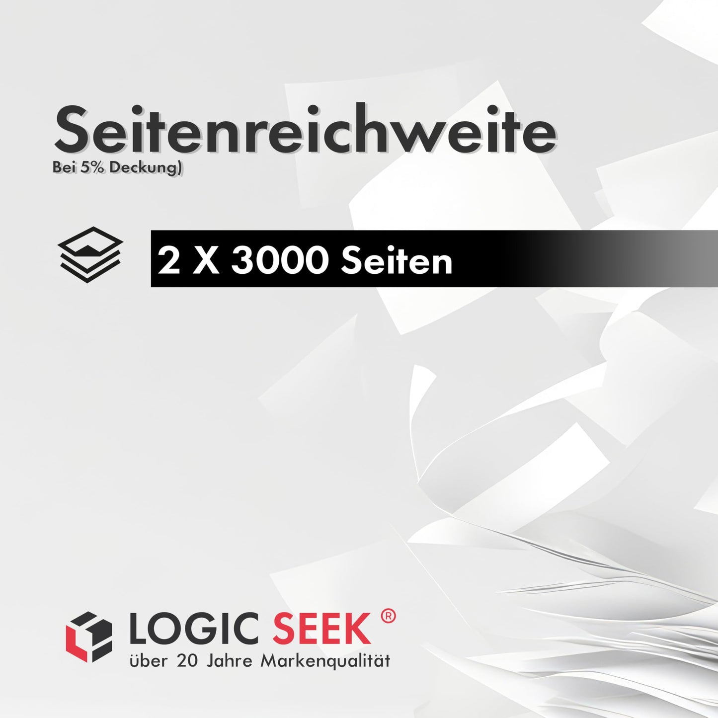 Logic-Seek 2 Toner XL replaces Brother TN2420 TN2410 double pack 2X 3,000 pages for Brother HL-L2350DW HL-L2370DN HL-L2375DW HL-L2310D MFC-L2710DW.