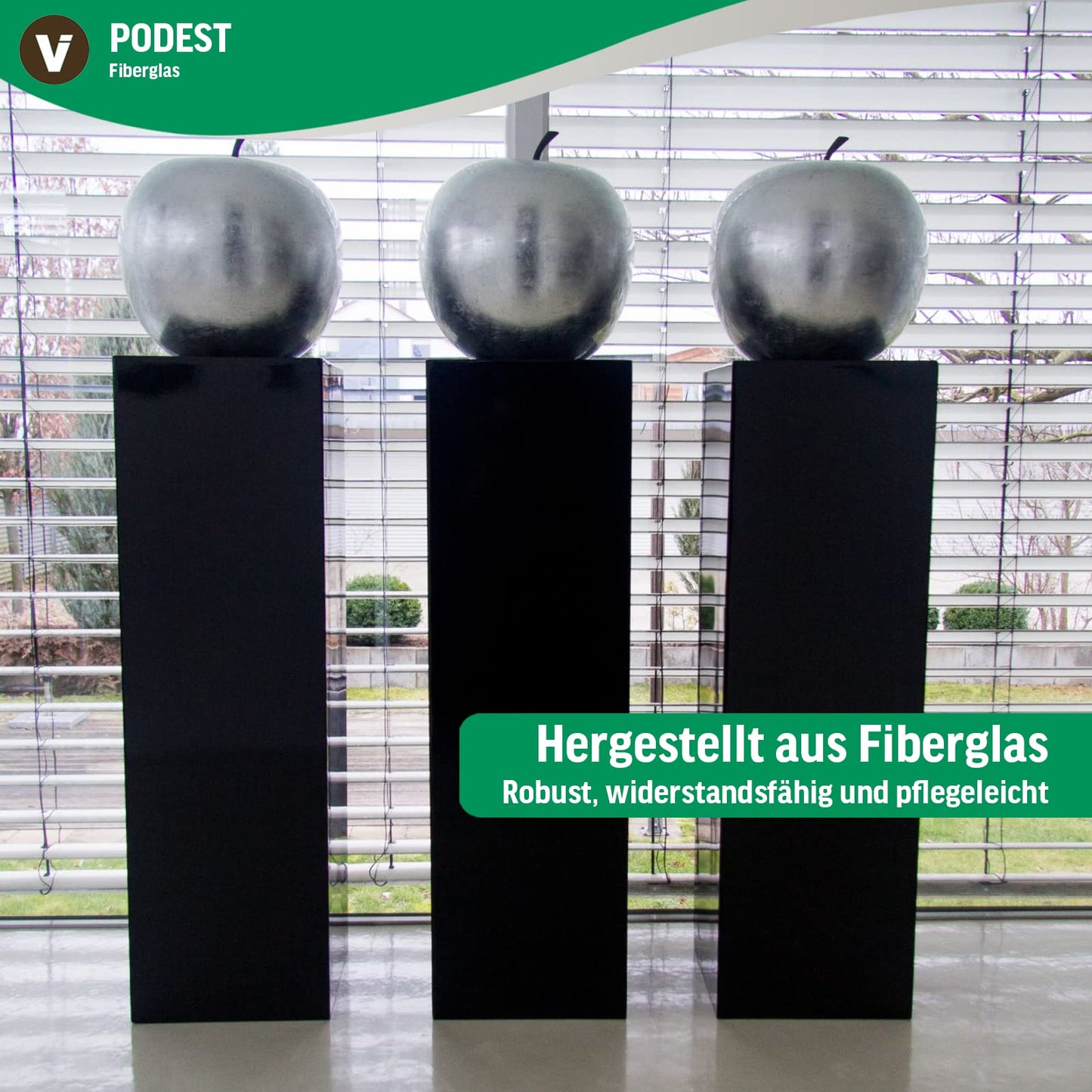VIVANNO Podium decoration column pillar flower stand fiberglass concrete design anthracite 30x30x100
