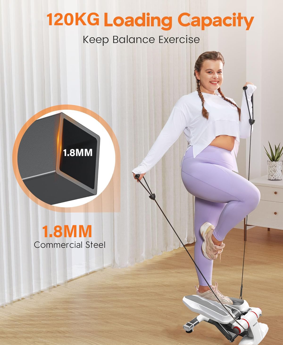PROIRON Stepper for Home, Swing Stepper 120kg with Display for Leg and Butt Training, Mini Stepper Sport Stepper Twister Stepper Cardio - wear-free hydraulic cylinders - noiseless