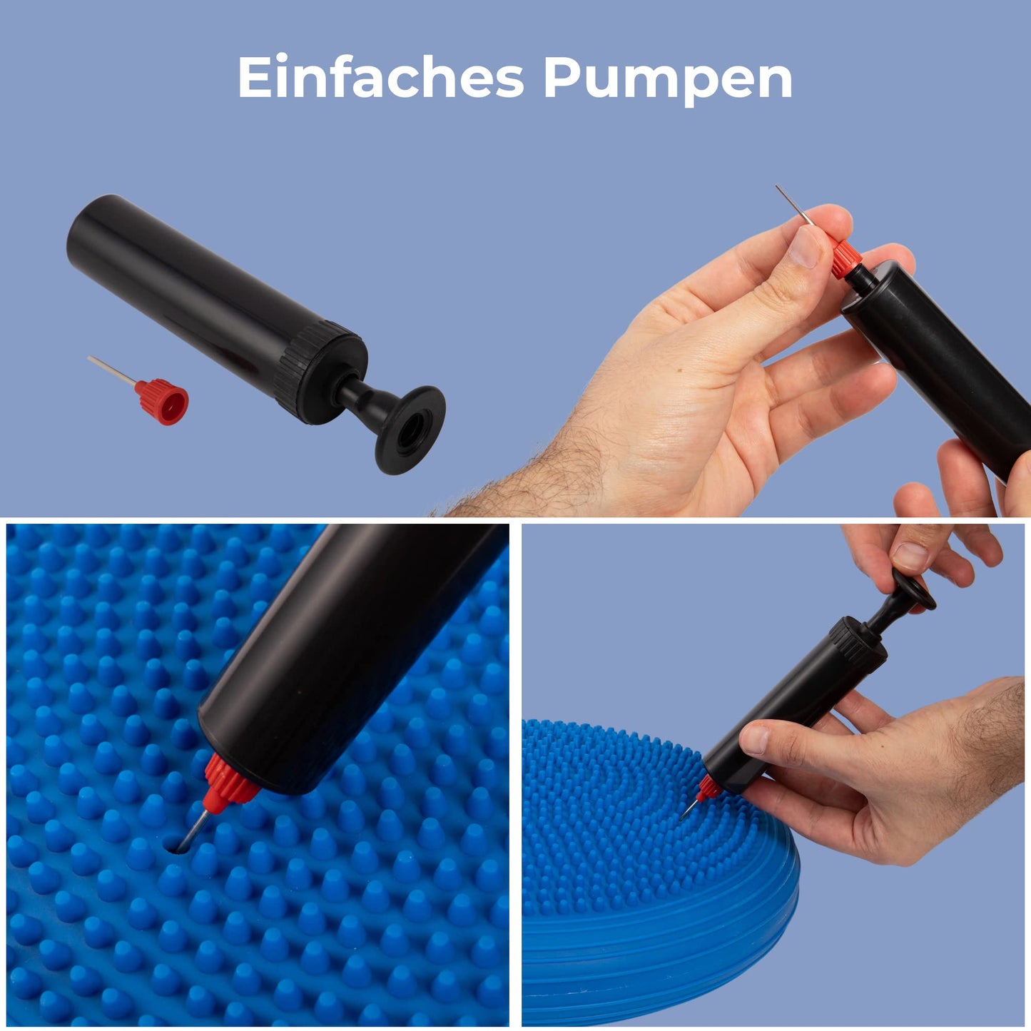 EVEREST FITNESS Balance Cushion - 33 cm diameter air cushion - Ball seat cushion for balance improvement - Orthopedic seat cushion for relieving back pain, Balance Pad - dark blue