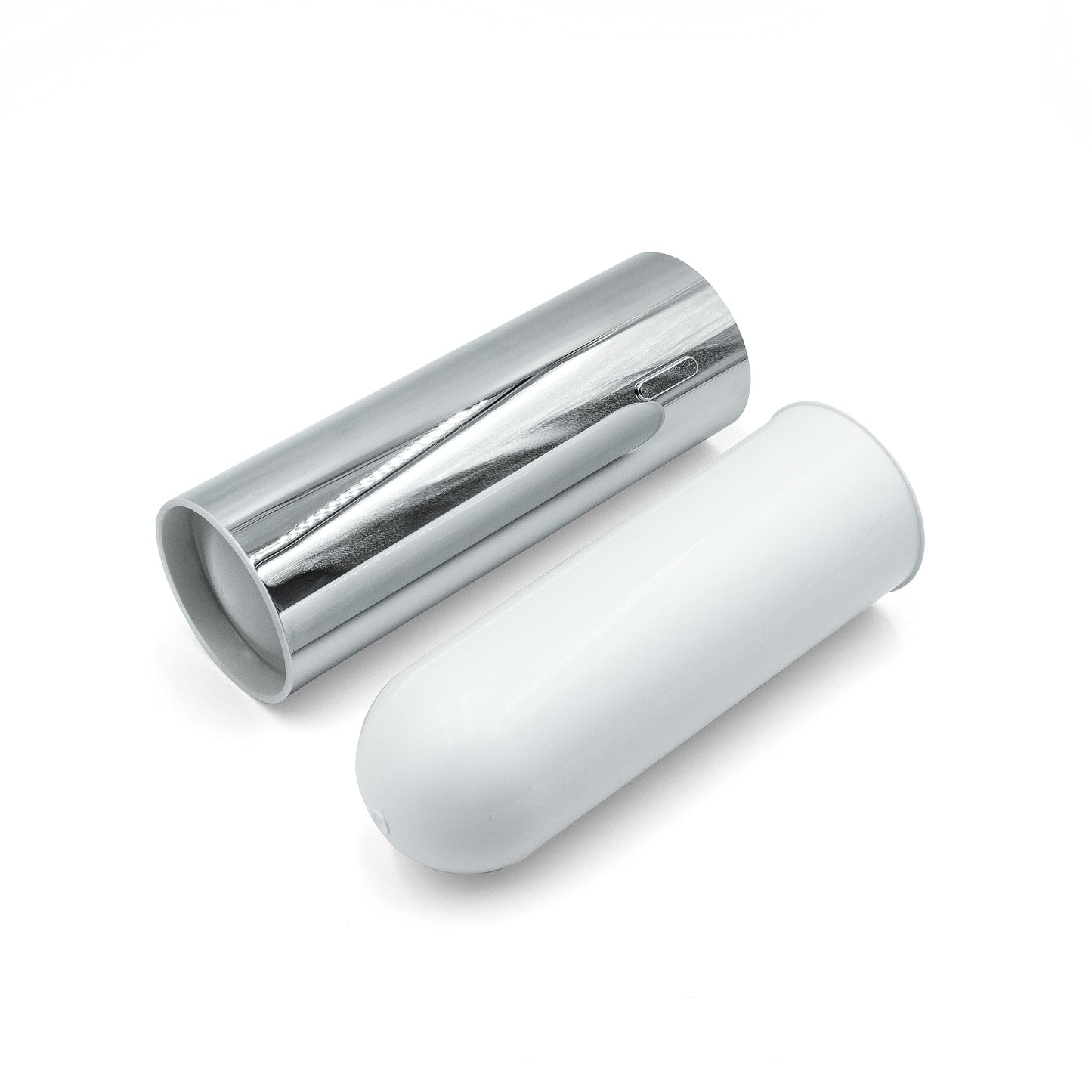 INDA - Bathroom accessories, My Love series, brush holder for wall or floor, replacement brush included, brass, chrome/white, 9 x 9 x 40 cm, SKU: AV014ACR