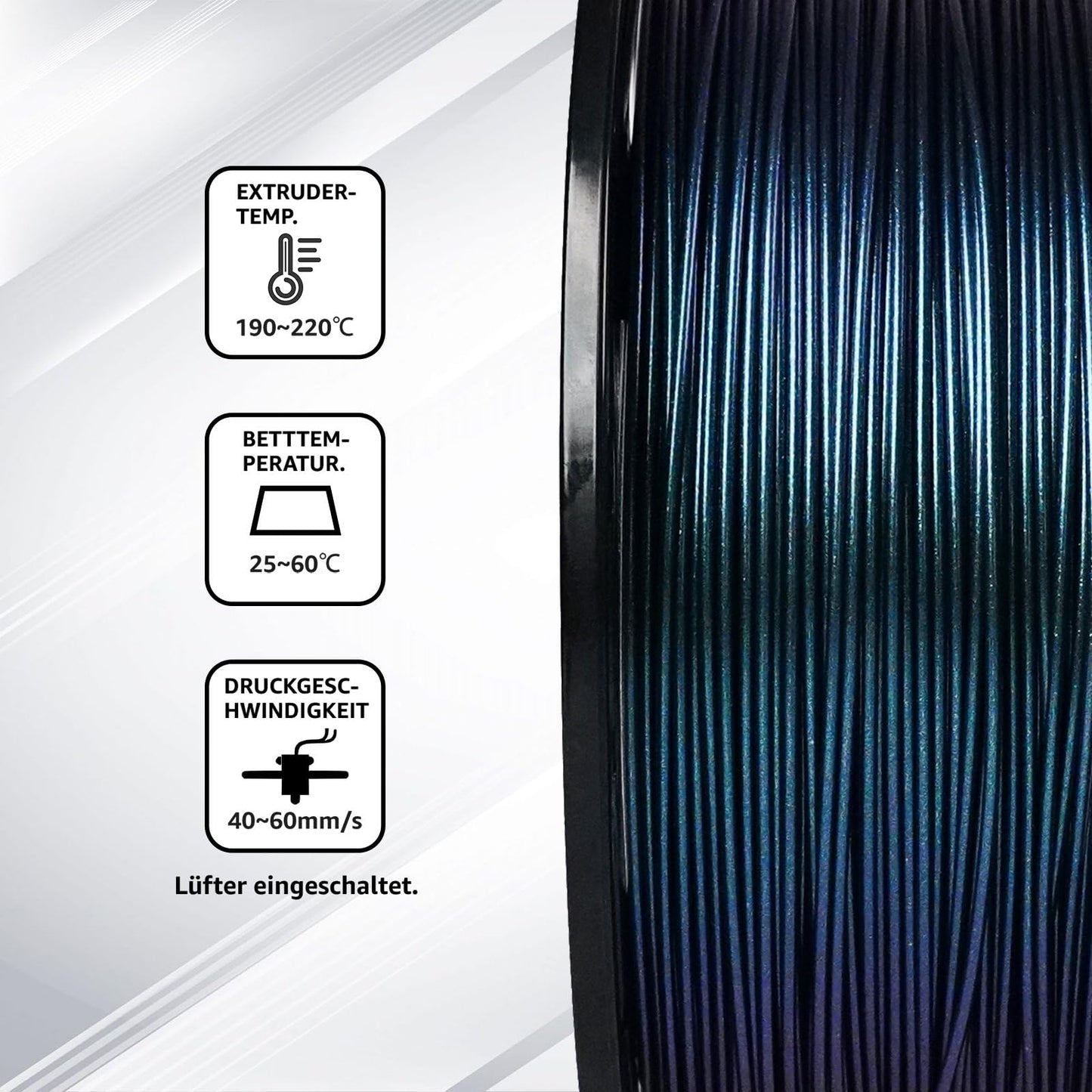 FLASHFORGE PLA 3D printer filament 1.75 mm - 1 kg Chameleon color changing (Burnt Titanium) - High precision & eco-friendly filament