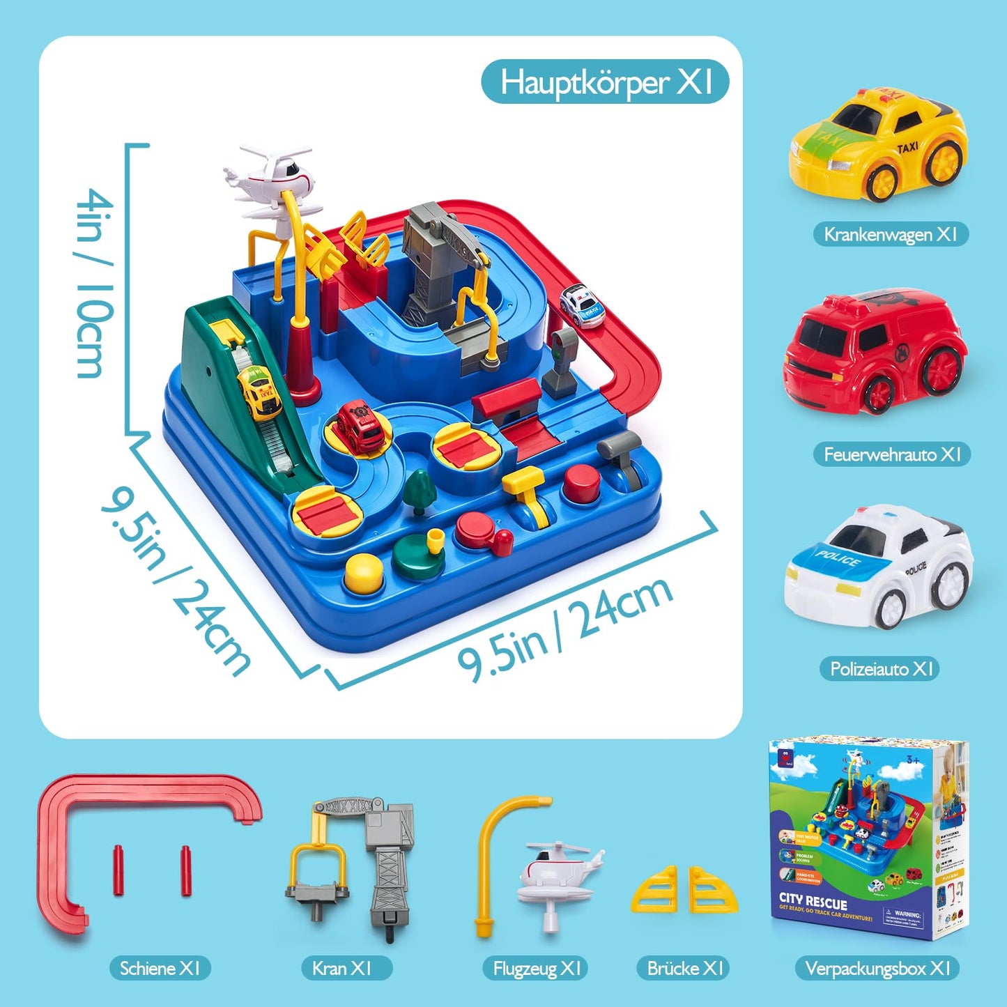 hahaland toys for 2 3 4 5 year olds, car toys for 2 year old boys girls, adventure car racing track set for kids, toy car gift for 2 3 4 5 year old boys