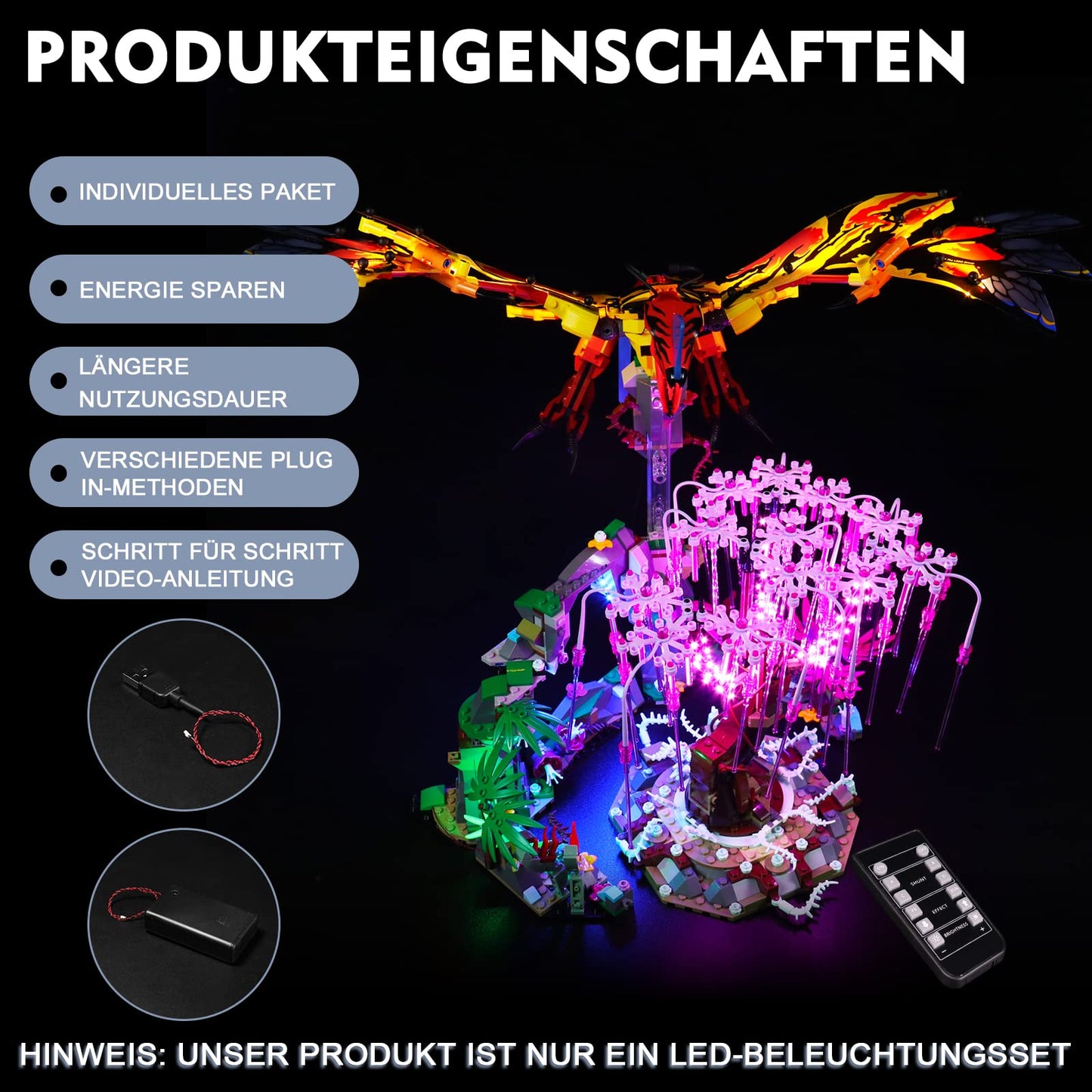 LED light set compatible with Lego Avatar Toruk Makto and the Tree of Souls, remote control decoration lighting set for set 75574 Avatar Toruk Makto and the Tree of Souls (No model)