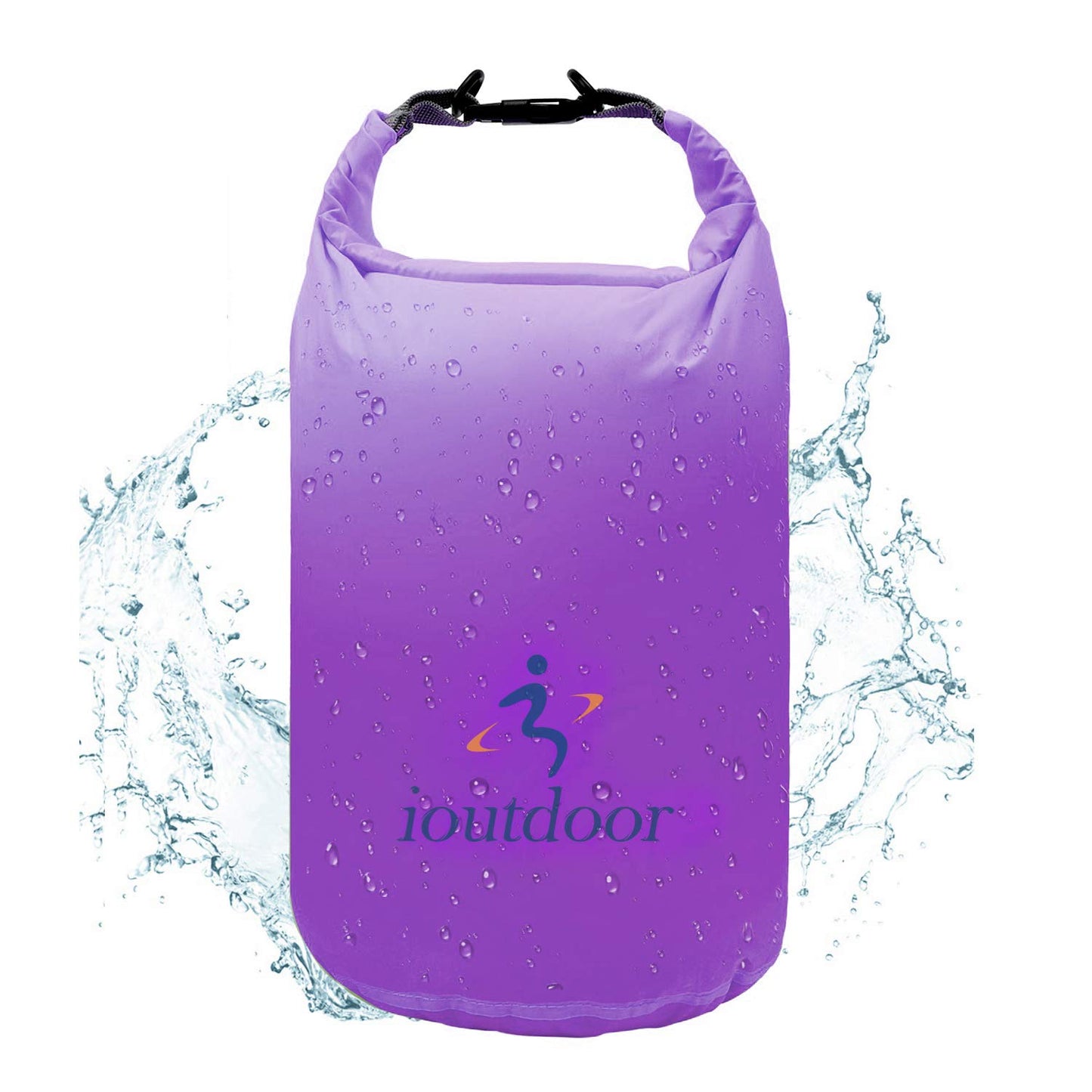 iOutdoor Waterproof Dry Bag, ultralight, 2L, keeps gear dry and clean, for kayaking, hiking, swimming, camping, sailing, boating, fishing (purple)