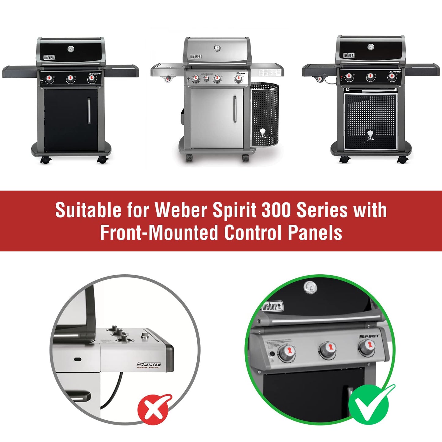 7636 Flavorizer Bar, for Spirit Weber replacement parts, for Weber Spirit 300 Series, 38.8 cm stainless steel replacement parts for Spirit E310 S310 E320 E330 with front-mounted control panels.
