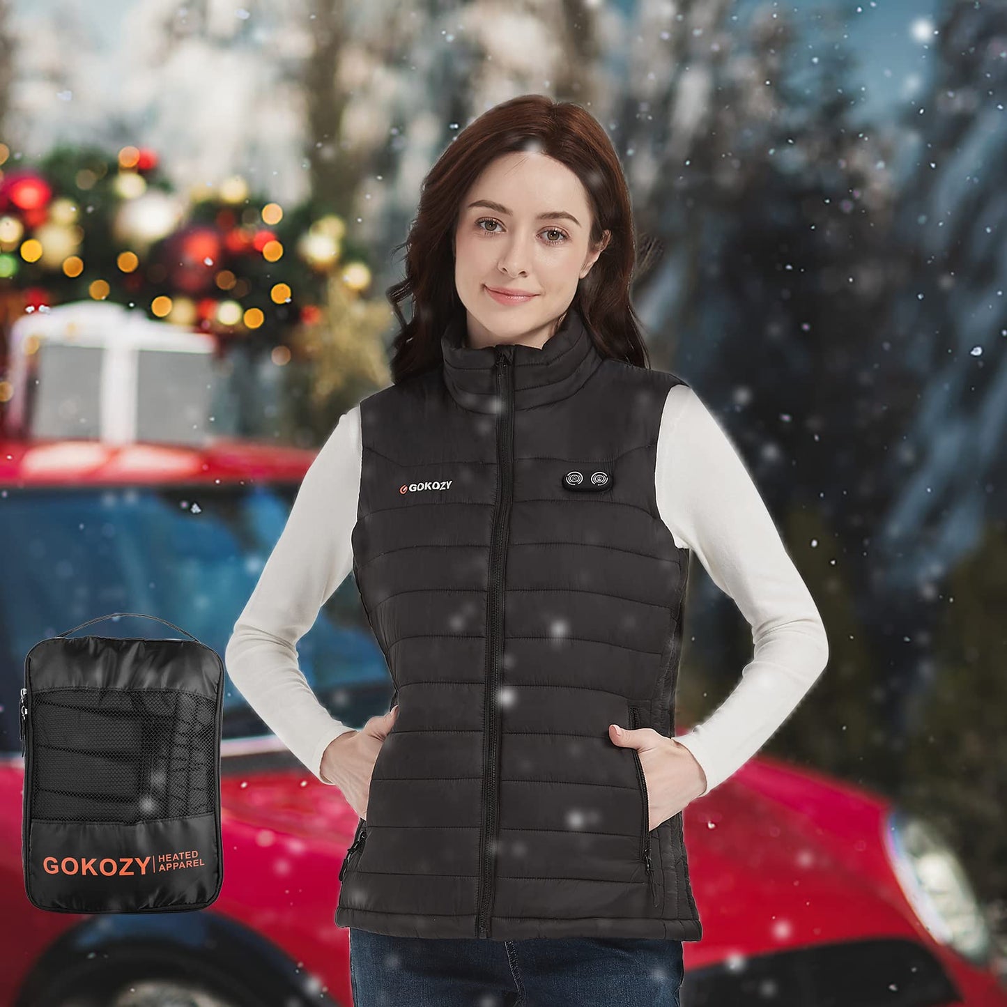 Gokozy Heated Vest for Women - heated vest with battery pack | Lightweight and warm coat | heated outdoor jacket