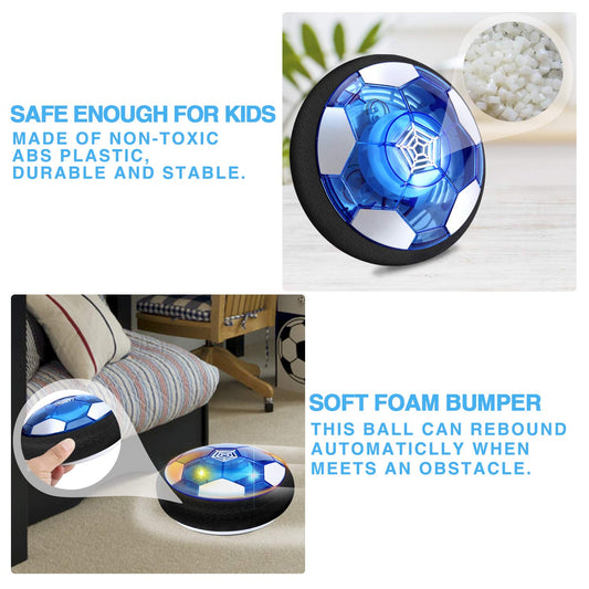 SUNACE Air Power Soccer Kids Toy - Hover Ball with Powerful LED Lighting and Foam Bumpers for Indoor Outdoor Play, Toy for Boys and Girls Hover Ball Game Kids