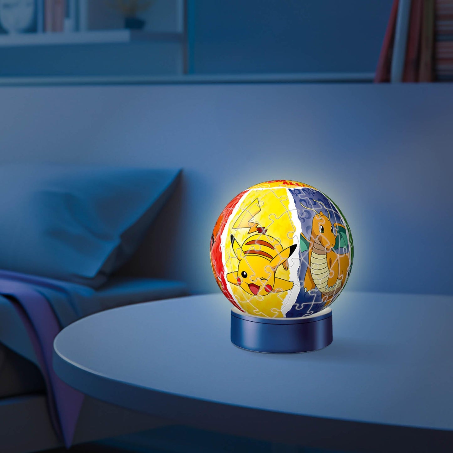 Ravensburger 3D Puzzle 11547 - Night Light Puzzle-Ball Pokémon - for Pokémon fans aged 6 and up, LED bedside lamp with clap switch