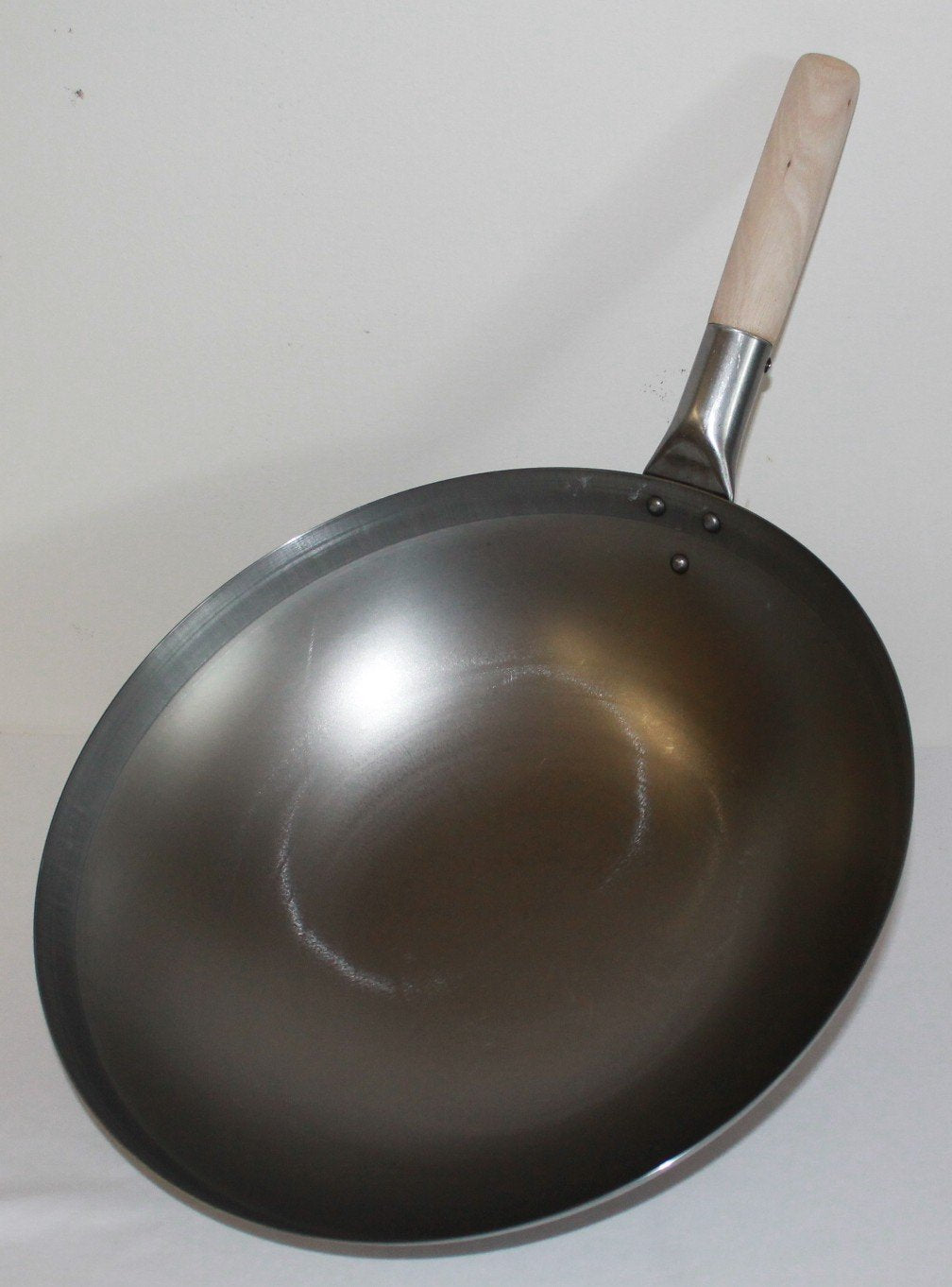 AAF Nommel ® Wok approx. 38 cm Ø round base for gas, induction hobs, professional carbon steel wok pan
