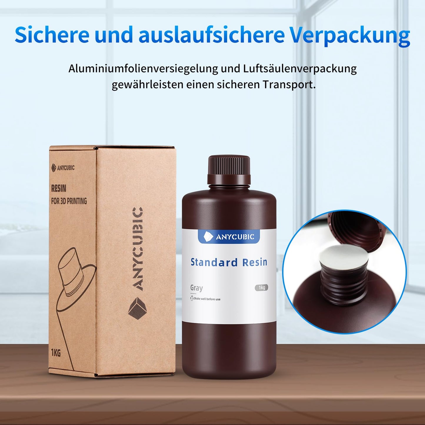 ANYCUBIC 3D Printer Resin, UV 405nm Standard Rapid Photopolymer Resin, with High Accuracy and Fast Curing for LCD DLP 3D Printer (Black+White+Gray+Clear, 1kg, 4pcs)