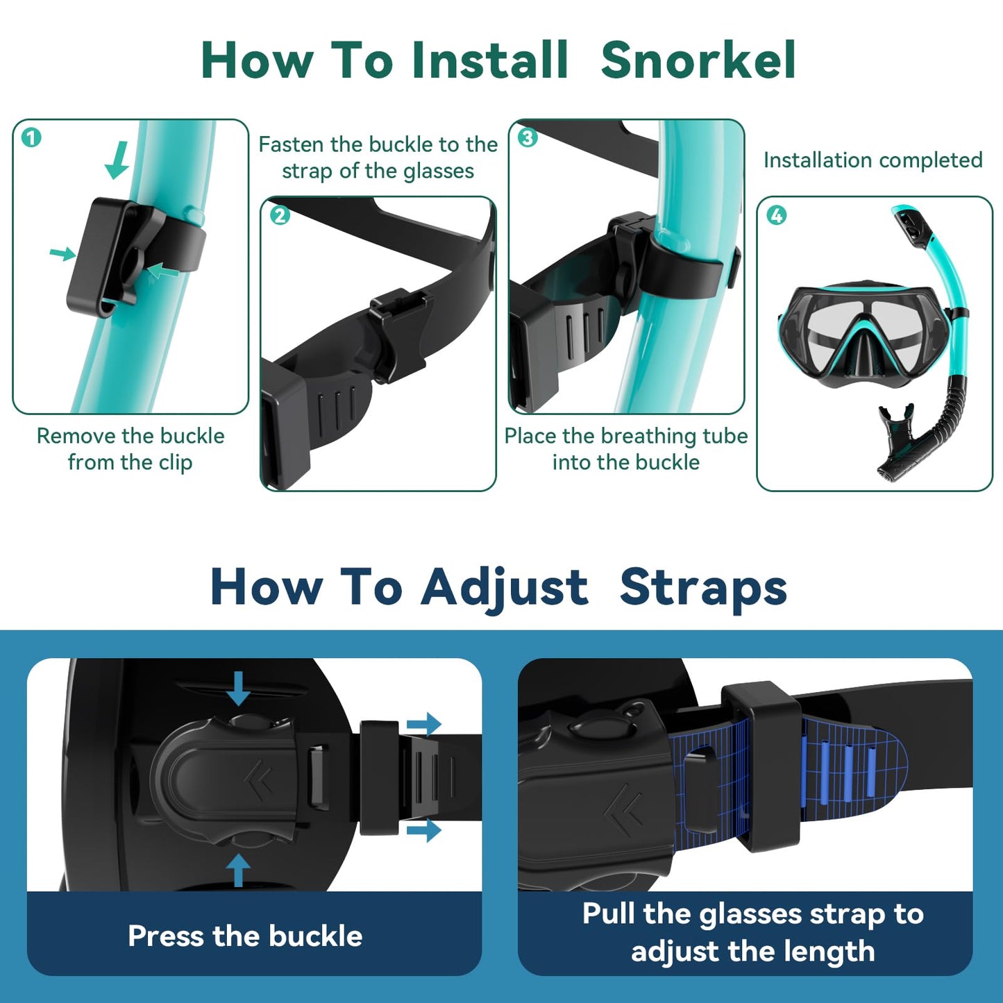 Adult Diving Mask, 180° Wide Angle Anti-Fog Dive Mask with Adjustable Silicone Strap, Snorkel Mask with HD Tempered Glass for Diving, Snorkeling, and Swimming 14+ (Green)