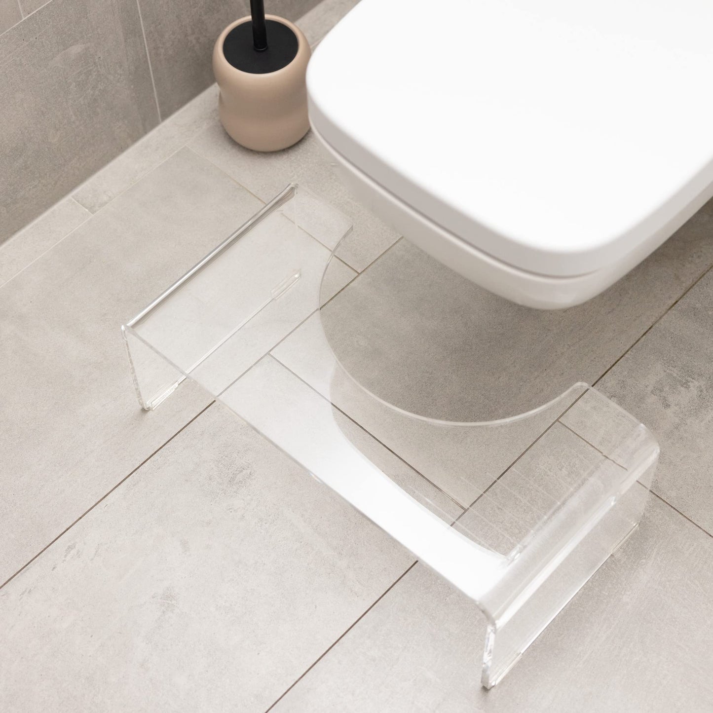 Navaris toilet stool made of acrylic - toilet footstool made of acrylic glass - anti-clogging - footrest for adults and children - toilet stool antibacterial