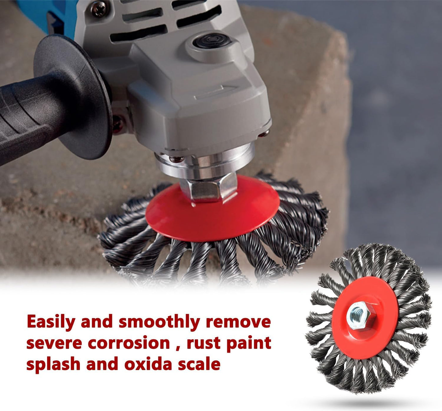 6 Piece Angle Grinder Wire Brush Set, M14 Steel Brush Attachment for Drill, 75/100 mm Wire Brush for Angle Grinder, Cup Brush for Drill, for garden weed and moss.