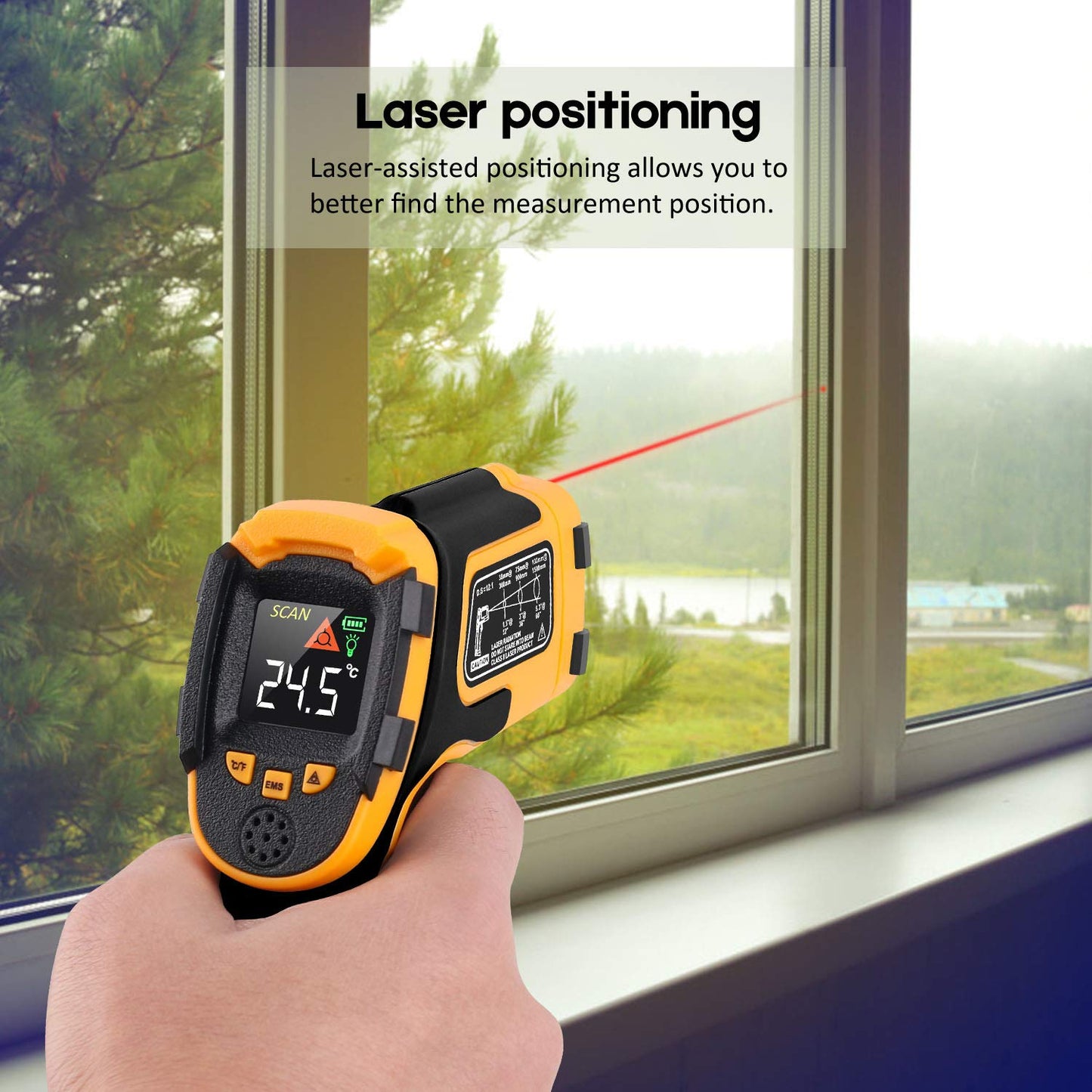 Infrared Thermometer SOVARCATE Digital Laser Temperature Gun -58°F~1112°F (-50°C~600°C) Non-Contact Non-Human Body Thermometer - for Cooking/Barbecue/Freezer/Industrial