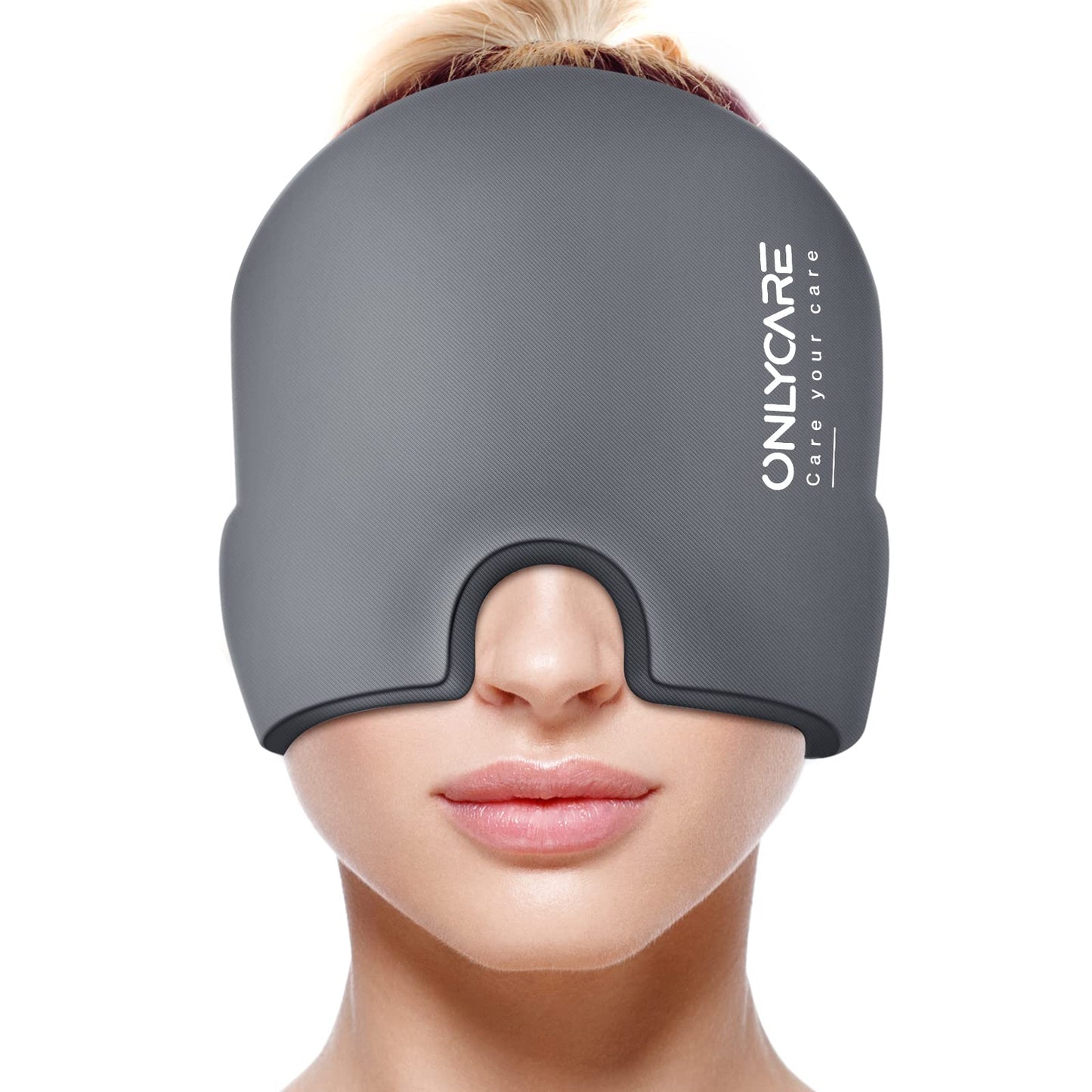ONLYCARE Migraine Mask, Upgraded Cooling Mask Sleep Mask Cooling Cap 360° Gel Surround cooling pads for migraine, headaches, pressure