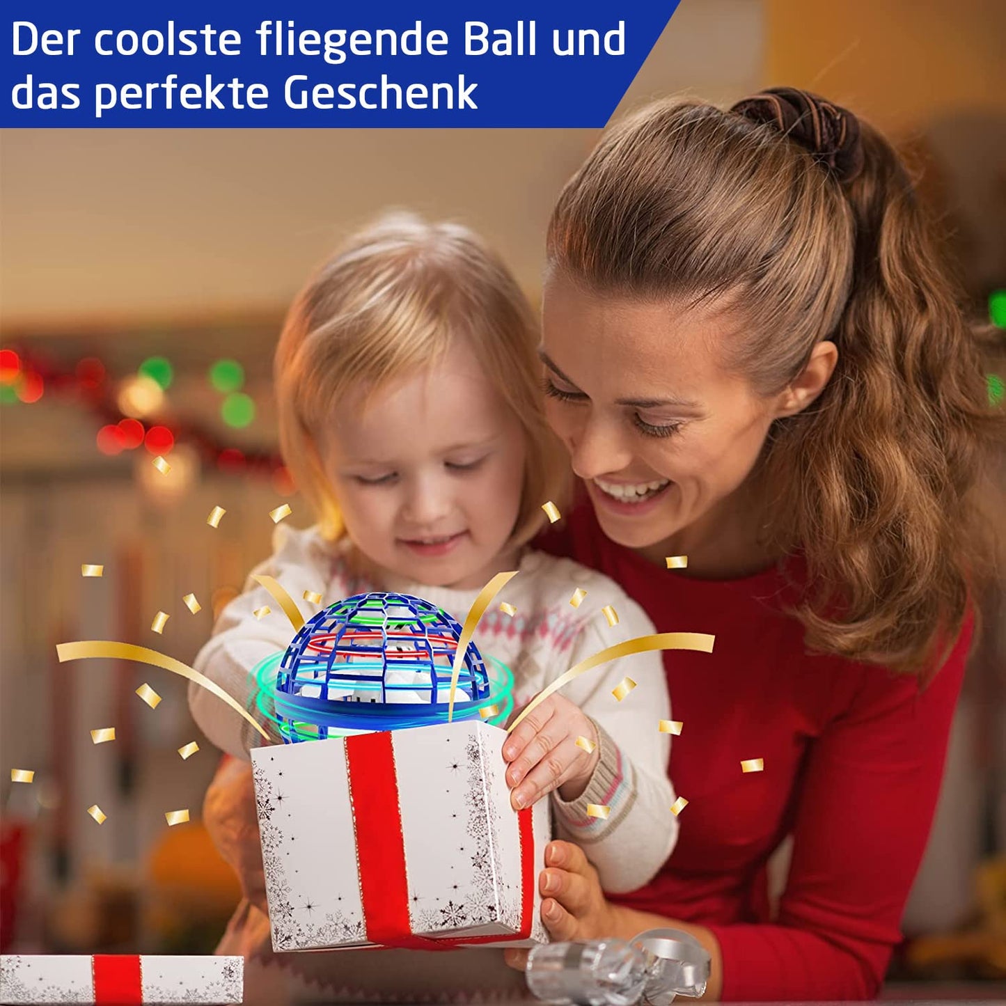 Korffe Flying Ball, Flying Toy Hand Controlled Mini Drone with 360° rotating LED lights for kids adults. Flying Ball Gifts for boys girls Indoor & Outdoor Toy