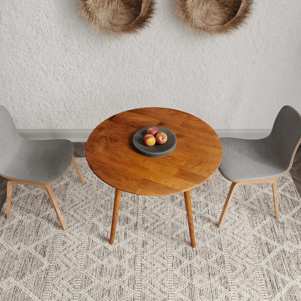 Gozos Oviedo Round Dining Table, Stylish Kitchen Table made of Solid Beech Wood, Wooden Dining Table with Easy Assembly - Solid Living Room Table - Vintage Table Ø 80 cm