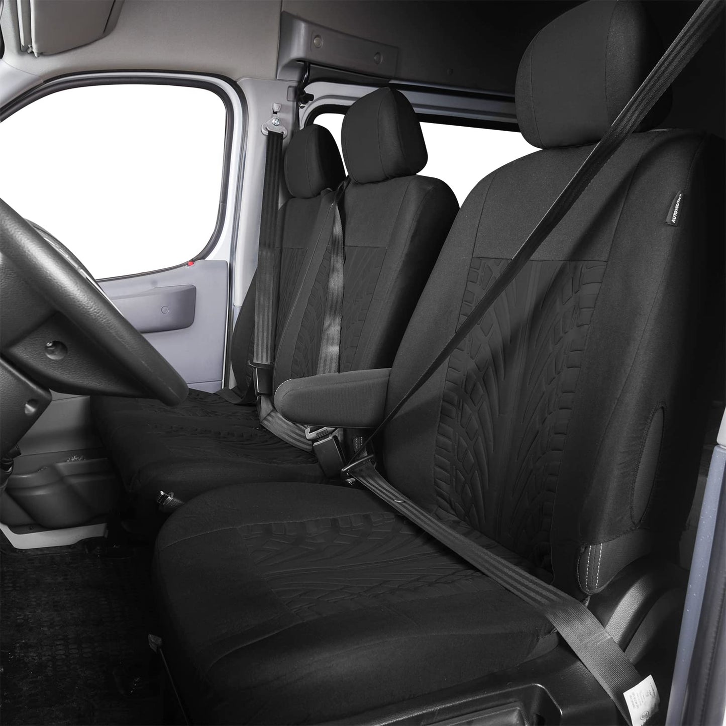 TOYOUN Universal Seat Covers for Vans Trucks - Separate design seat bottom storage accessible, car seat covers 1+2 seat cover seat covers, Black