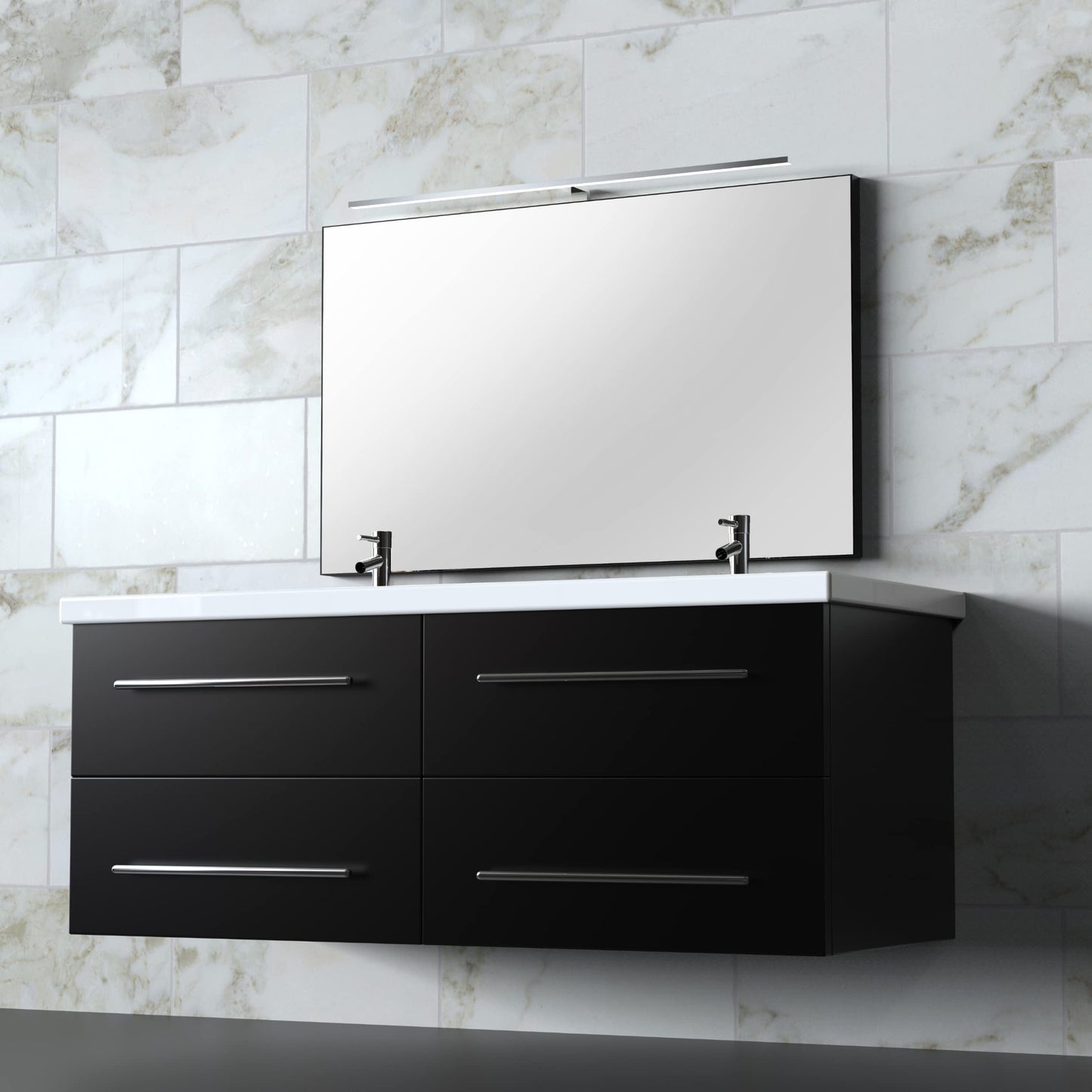calf | 80cm LED bathroom light mirror lamp mirror light 230V neutral white, silver gray