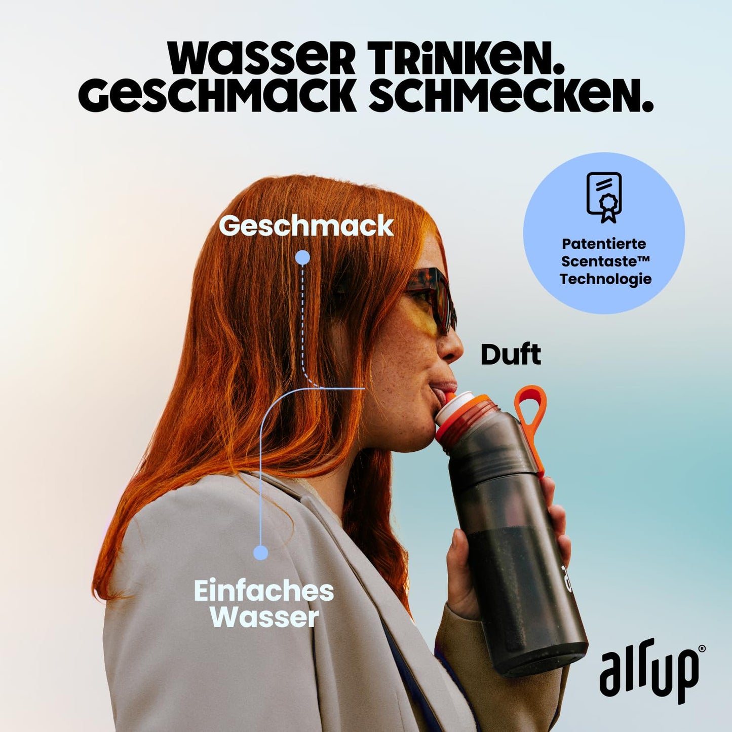 air up® bottle Twist Pro Starter Set Original, including pods in 5 flavors I 600ml flavored water bottle, sugar-free I dishwasher safe & BPA free I in Blue Splash