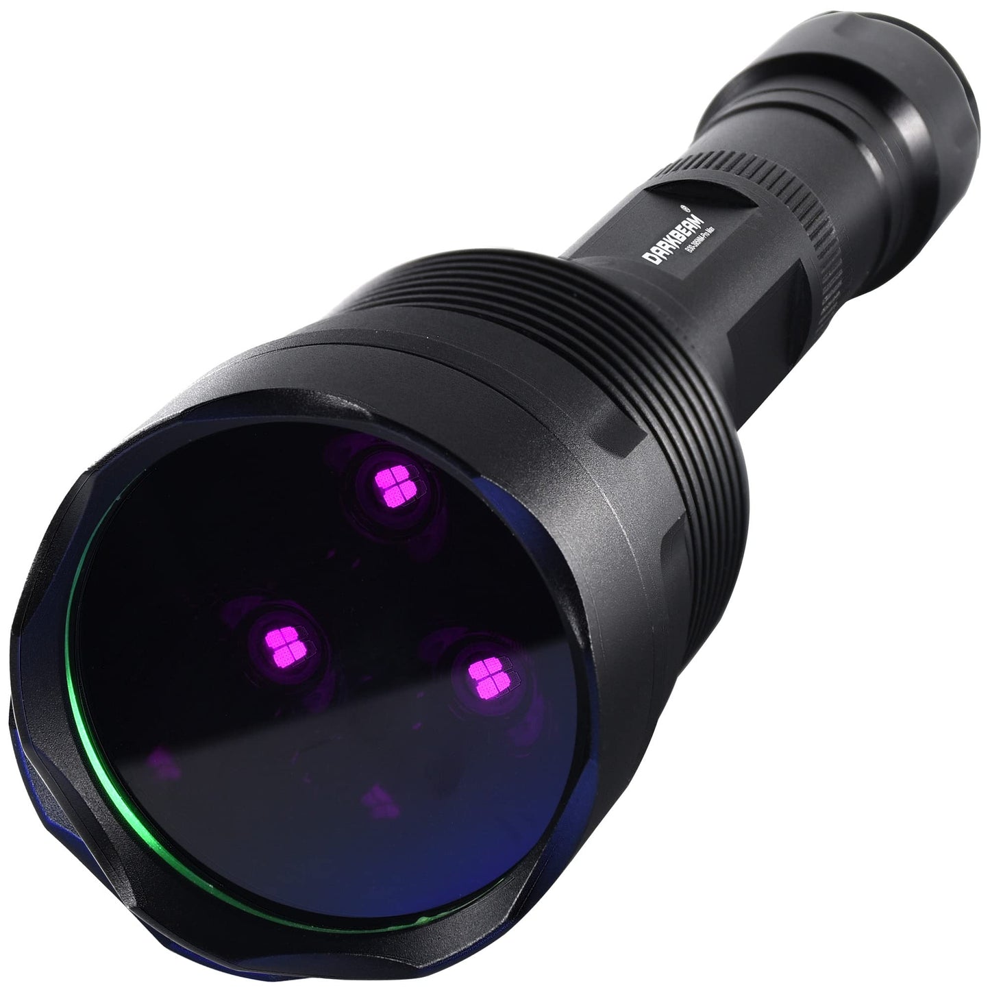 DARKBEAM UV Flashlight 365nm Ultraviolet Blacklight, LED light portable wood lamp, 36W powerful blacklight for detecting animal urine, leaks, minerals, uranium glass with 2 batteries, B30