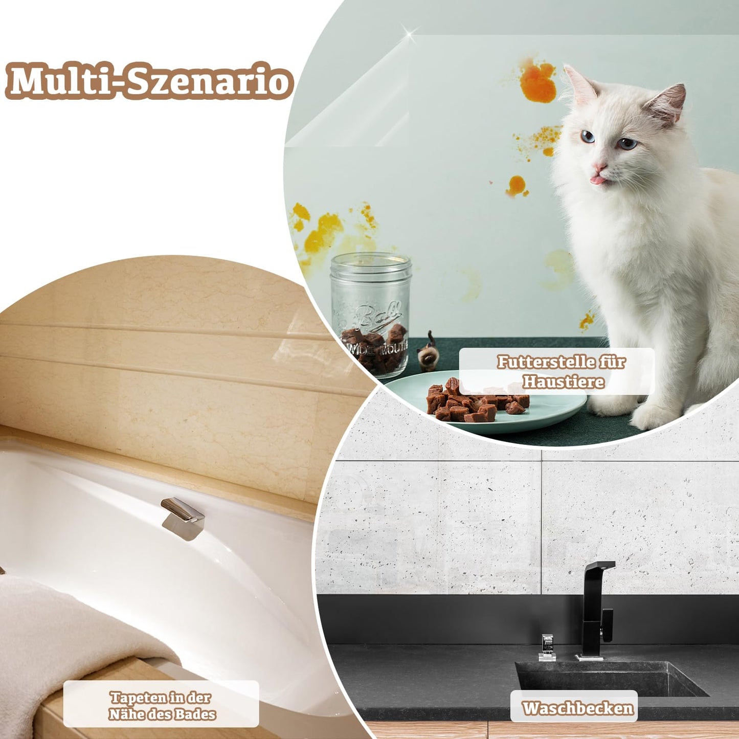 Hide adhesive film transparent self-adhesive film, 40cm×500cm, furniture wall protection film for wallpaper waterproof decoration, adhesive window kitchen backsplash film.