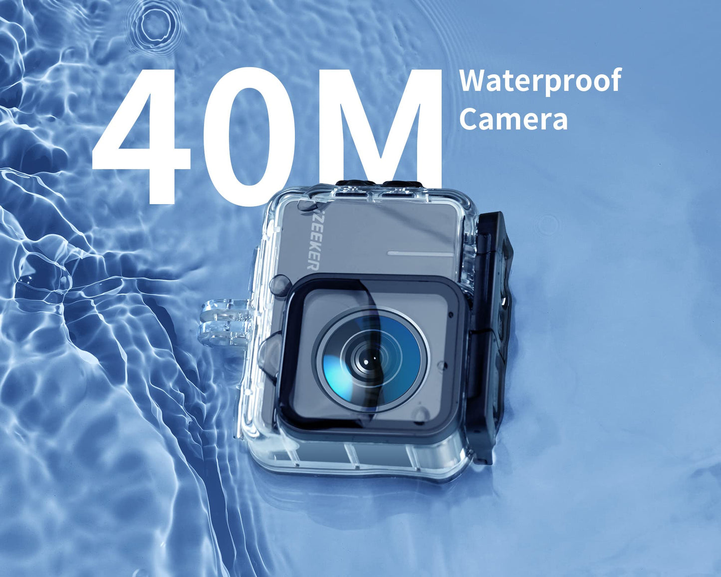 iZEEKER Action Cam 4K 30FPS 20MP, 40M Waterproof, Underwater Camera with Stabilization, Touchscreen Video Camera, 170° Wide Angle Helmet Camera, 2X1050 mAh Batteries, WiFi, 2.4G Remote Control, Accessory Kit