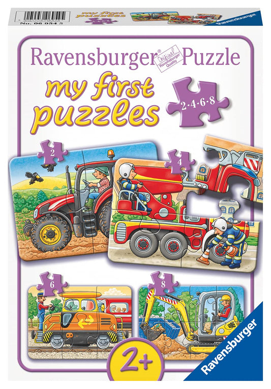 Ravensburger Children's Puzzle - 06954 At Work & Children's Puzzle - 06952 Cute Garden Inhabitants - My First Puzzle with 2,4,6,8 Pieces - Puzzle for Children aged 2 years and up