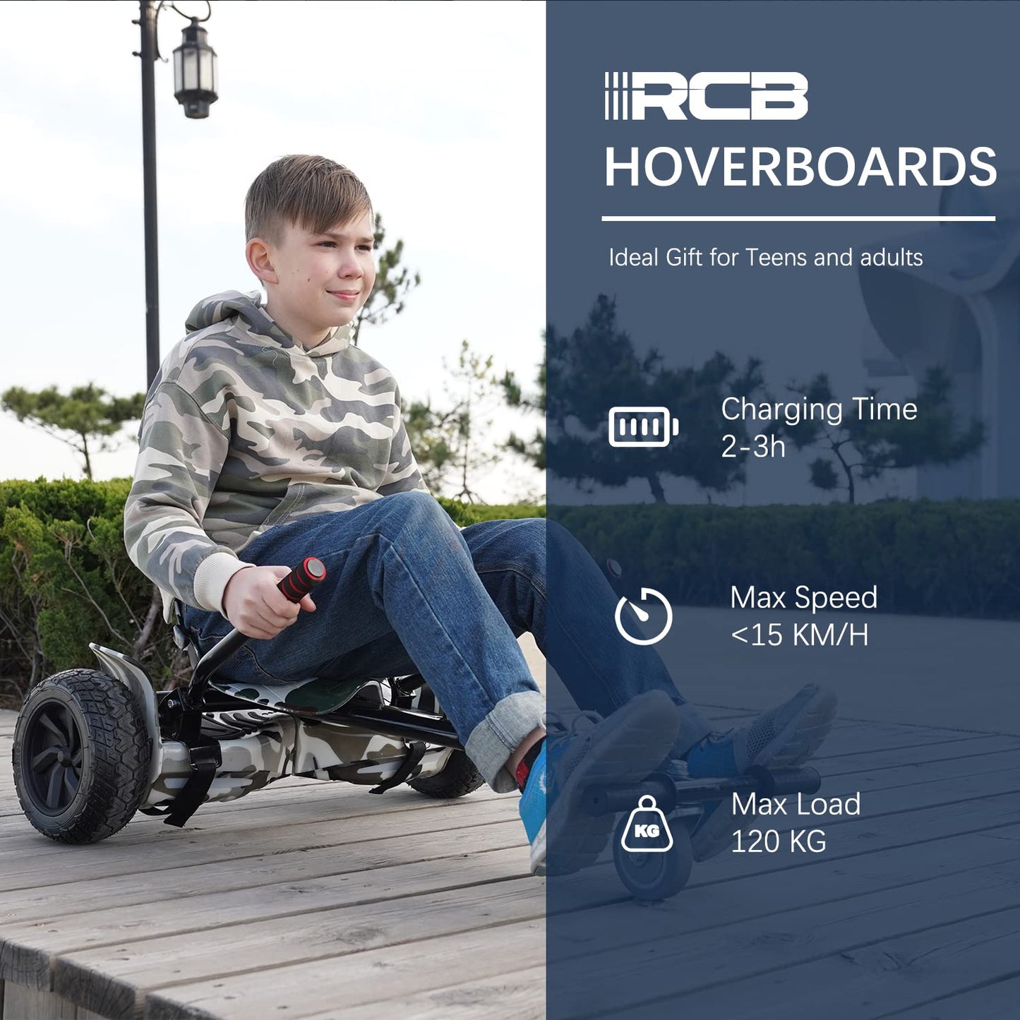 RCB Hoverboards SUV with Seat Hoverboards Off-Road, App-enabled Bluetooth Hoverboards, 8.5'' Hummer + Hoverkart Go Kart for Self Balancing hoverboards, Gift for Kids