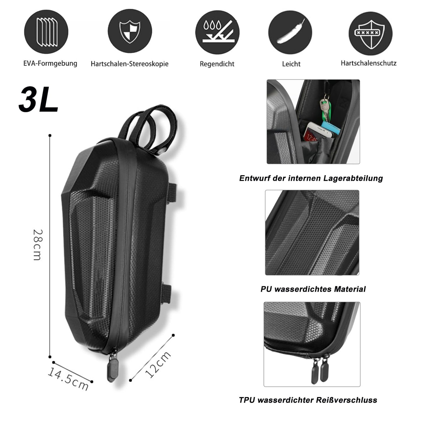 E Scooter Lock | 8mm Thick Chain Lock | Bike Lock | E Roller Lock High Security | Handcuff Lock with Case | Locks for Scooter Roller/Stroller/E-Bike