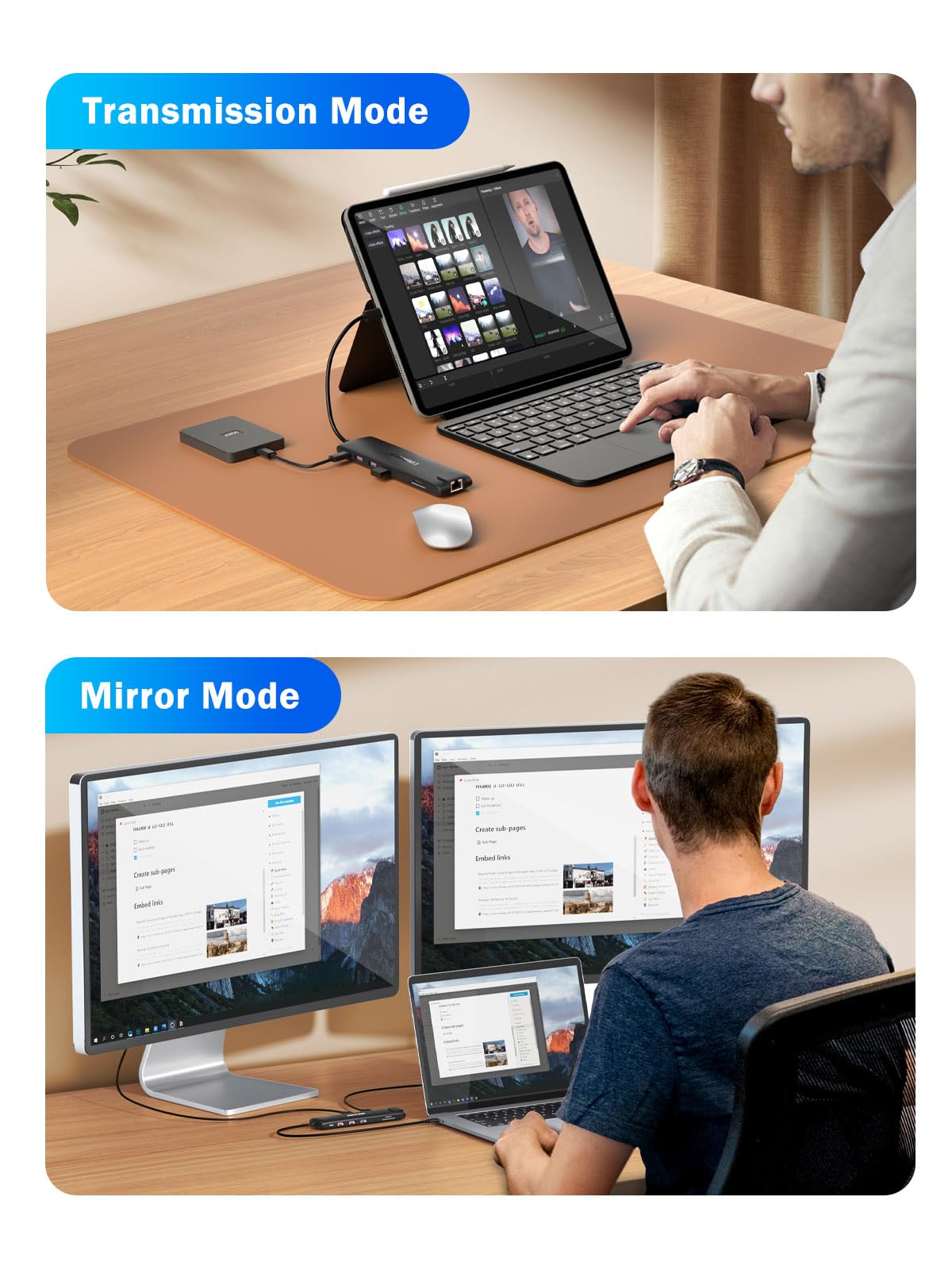 2025 upgrade Lemorele docking station USB C/A 10Gbps 3*Display- 14 in 1, USB C dock 2 HDMI adapter 4K, Ethernet, 4 USB 3.2/2.0, VGA, Type-C 3.1, PD 100W, audio, SD/TF, for Windows, MacBook