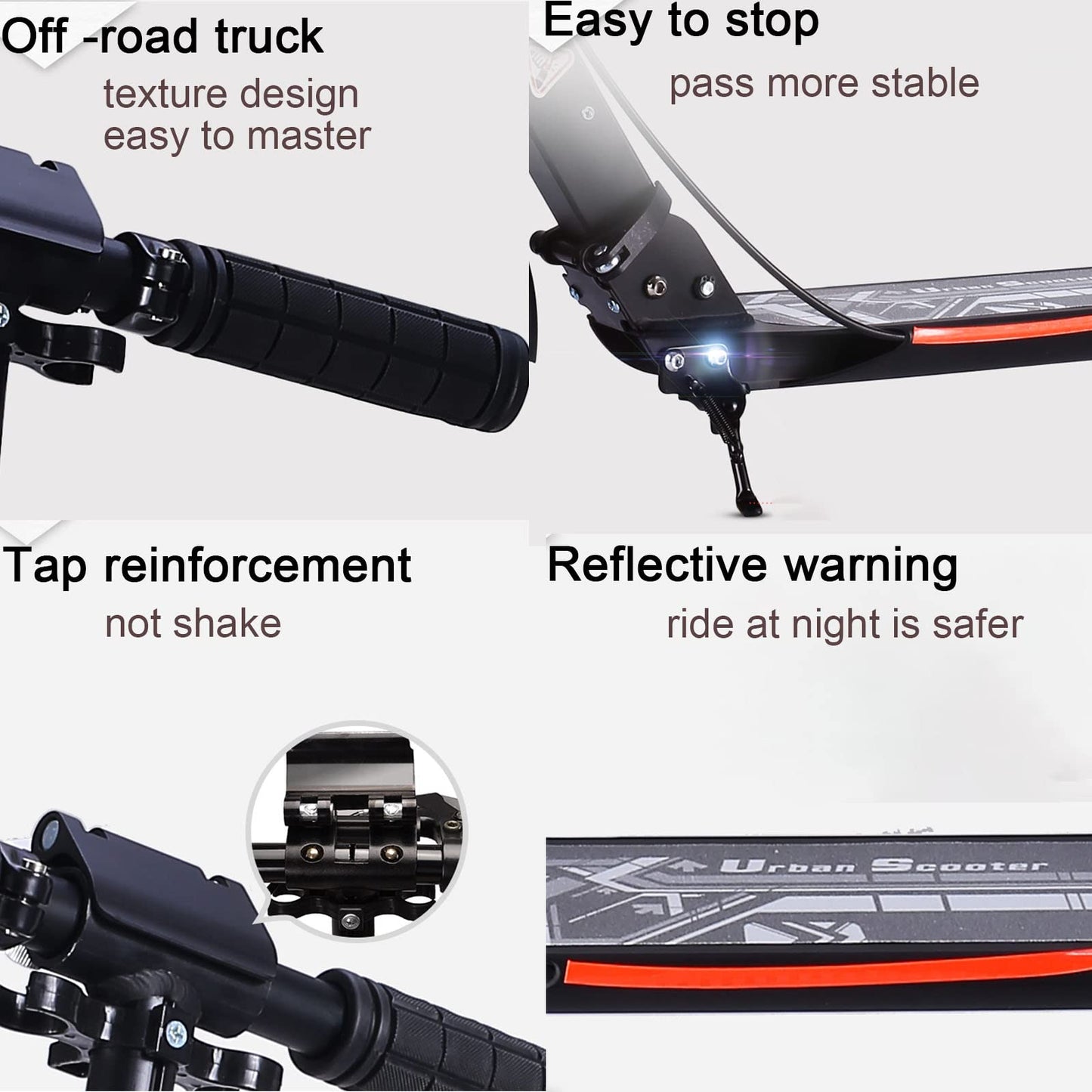 Adult Kick Scooter with Big Wheels, Dual Suspension, Folding Design, Anti-Slip PU, Double Shock Absorption System with Disc & Hand Brake, 150kg Capacity.